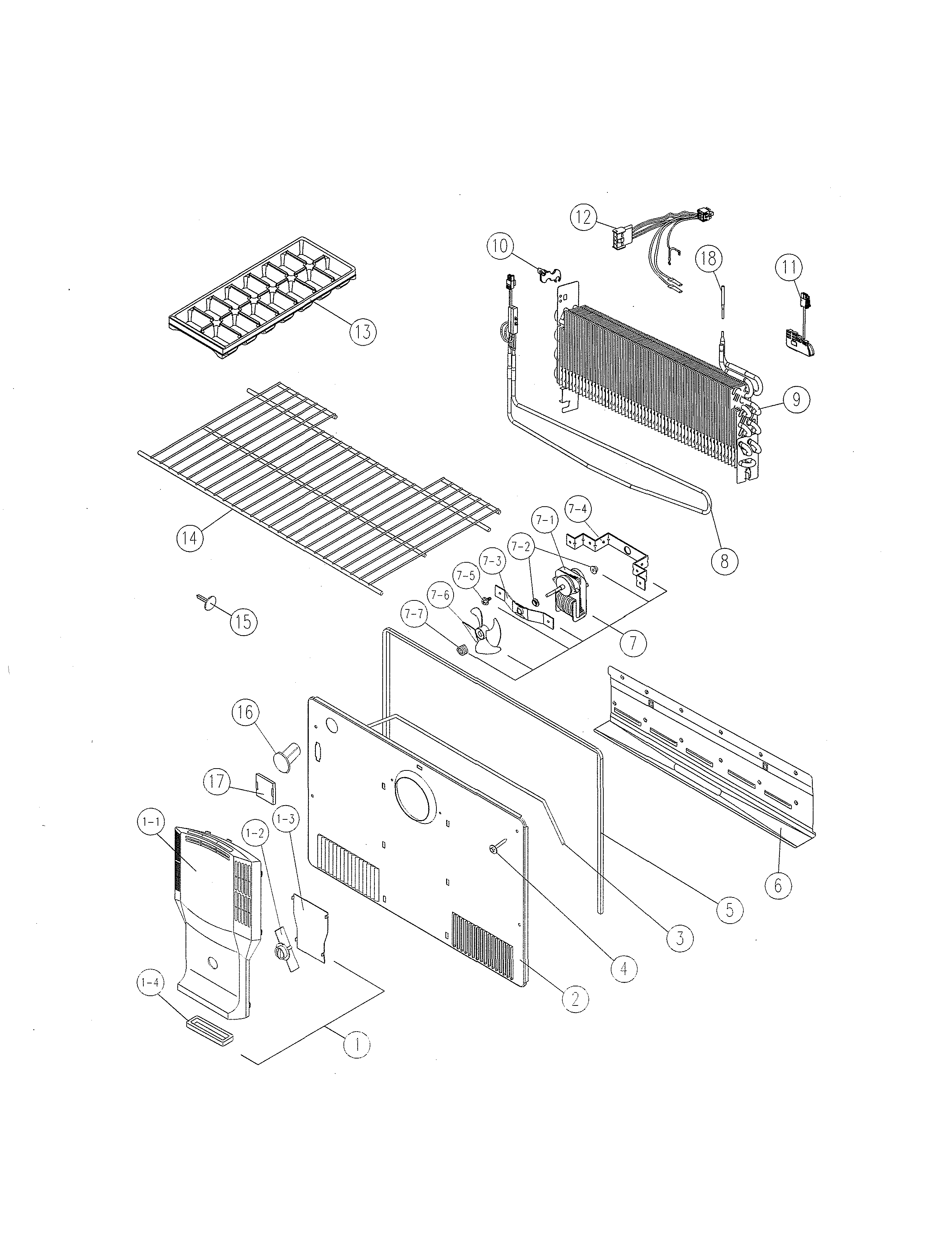 Kenmore 11161205710 freezer parts diagram