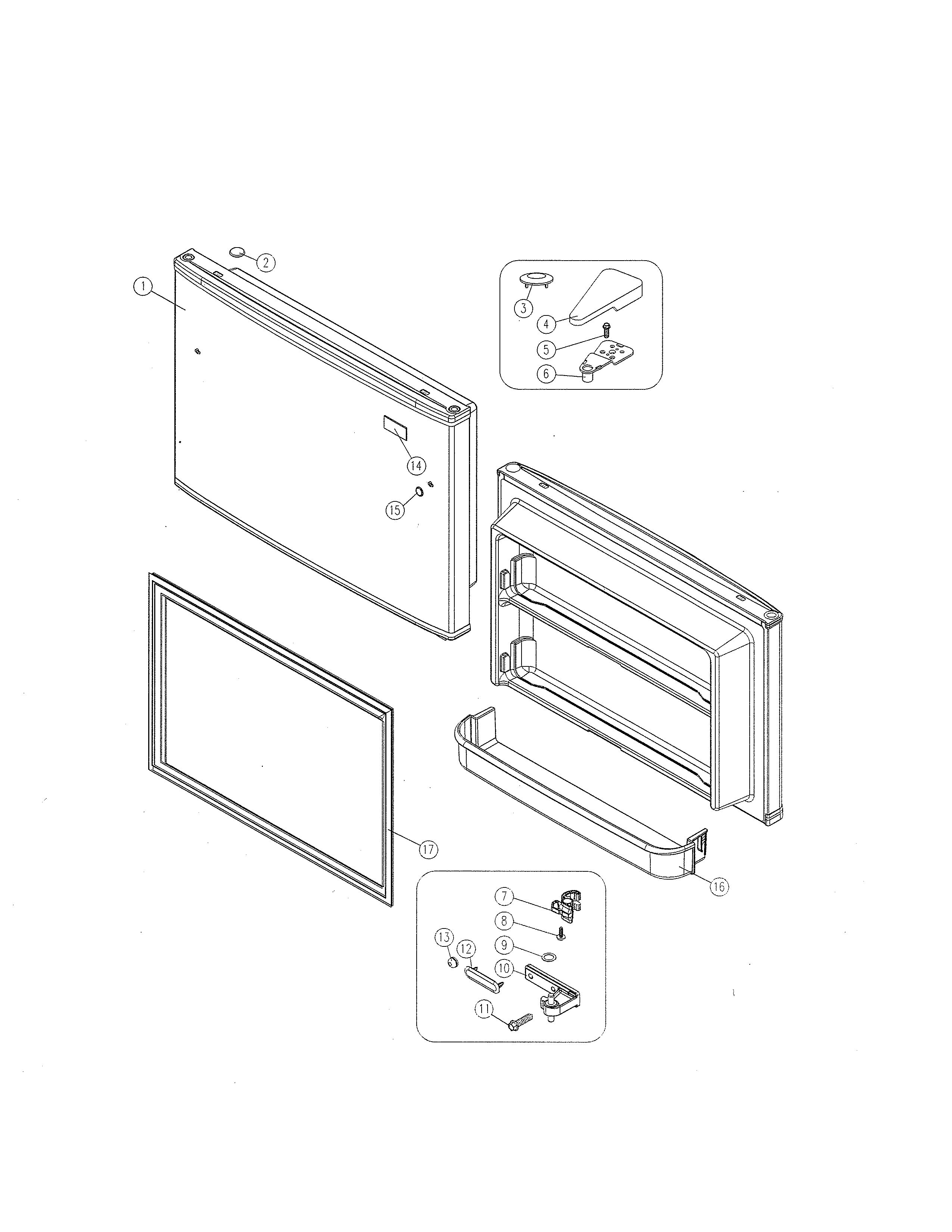 Kenmore 11161205710 freezer door diagram