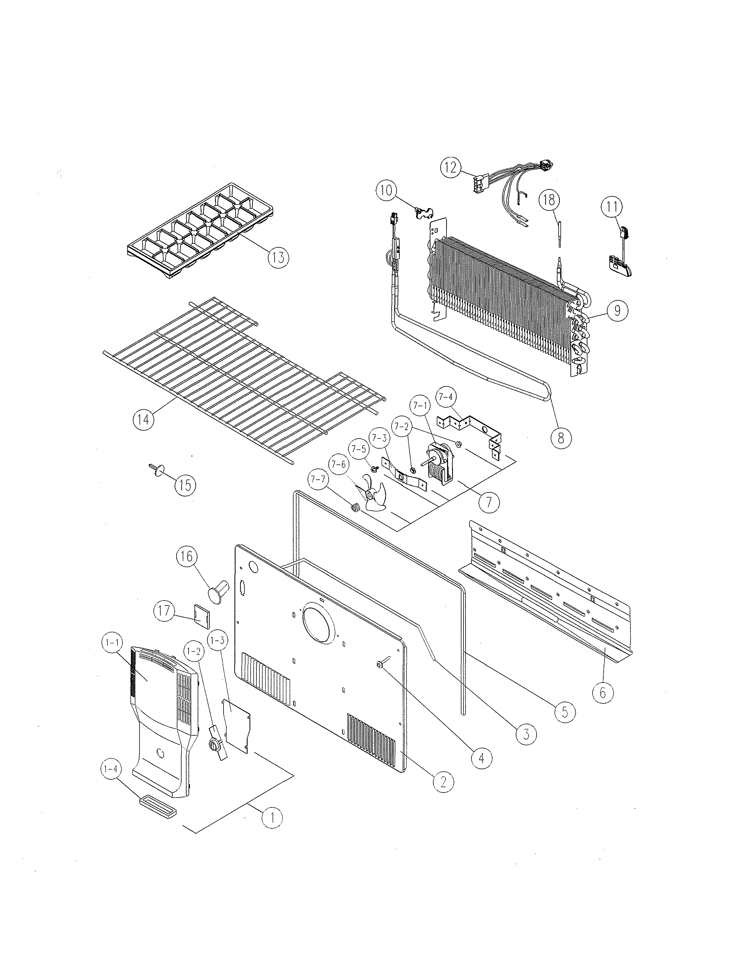Kenmore 11161215611 freezer parts diagram