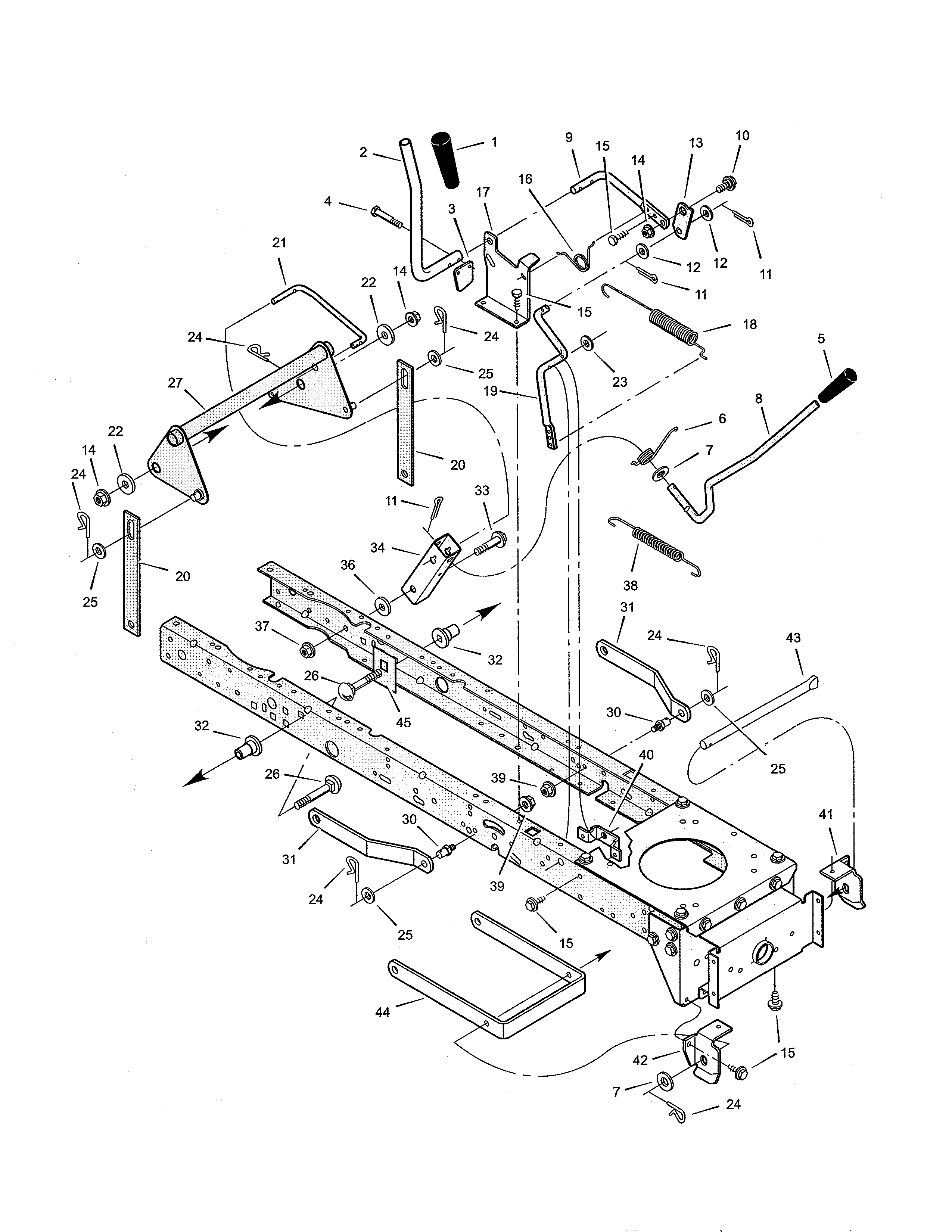 Murray 42514X8A mower housing suspension diagram