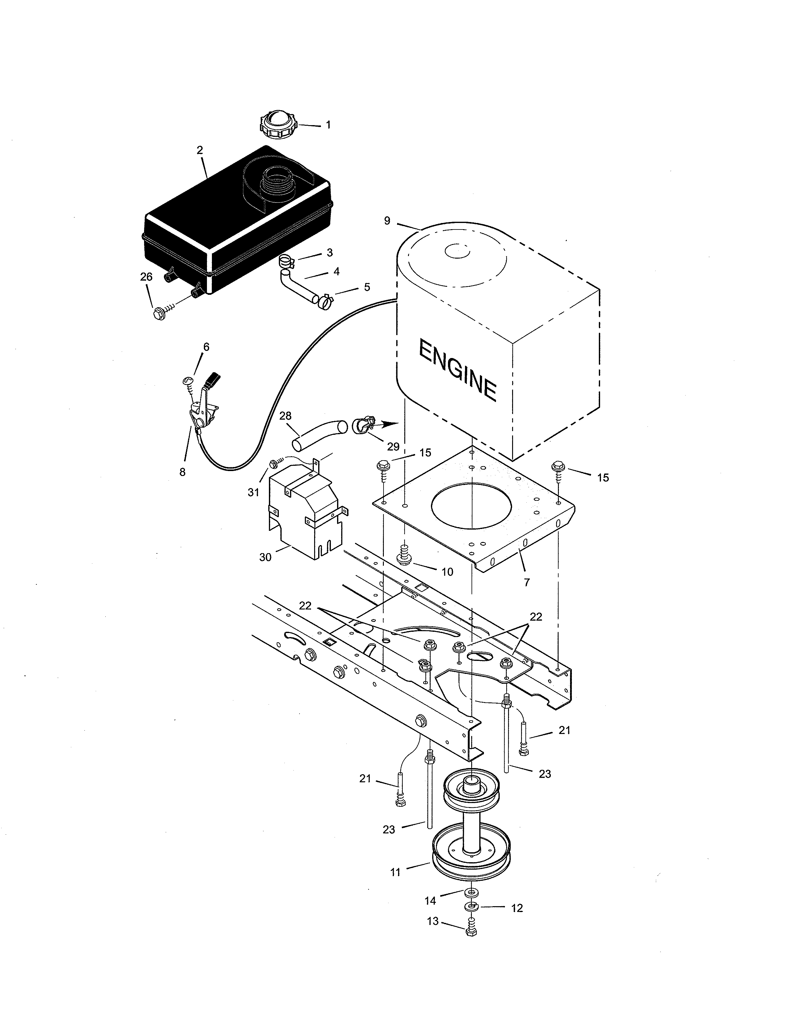 Murray 42514X8A engine mount diagram