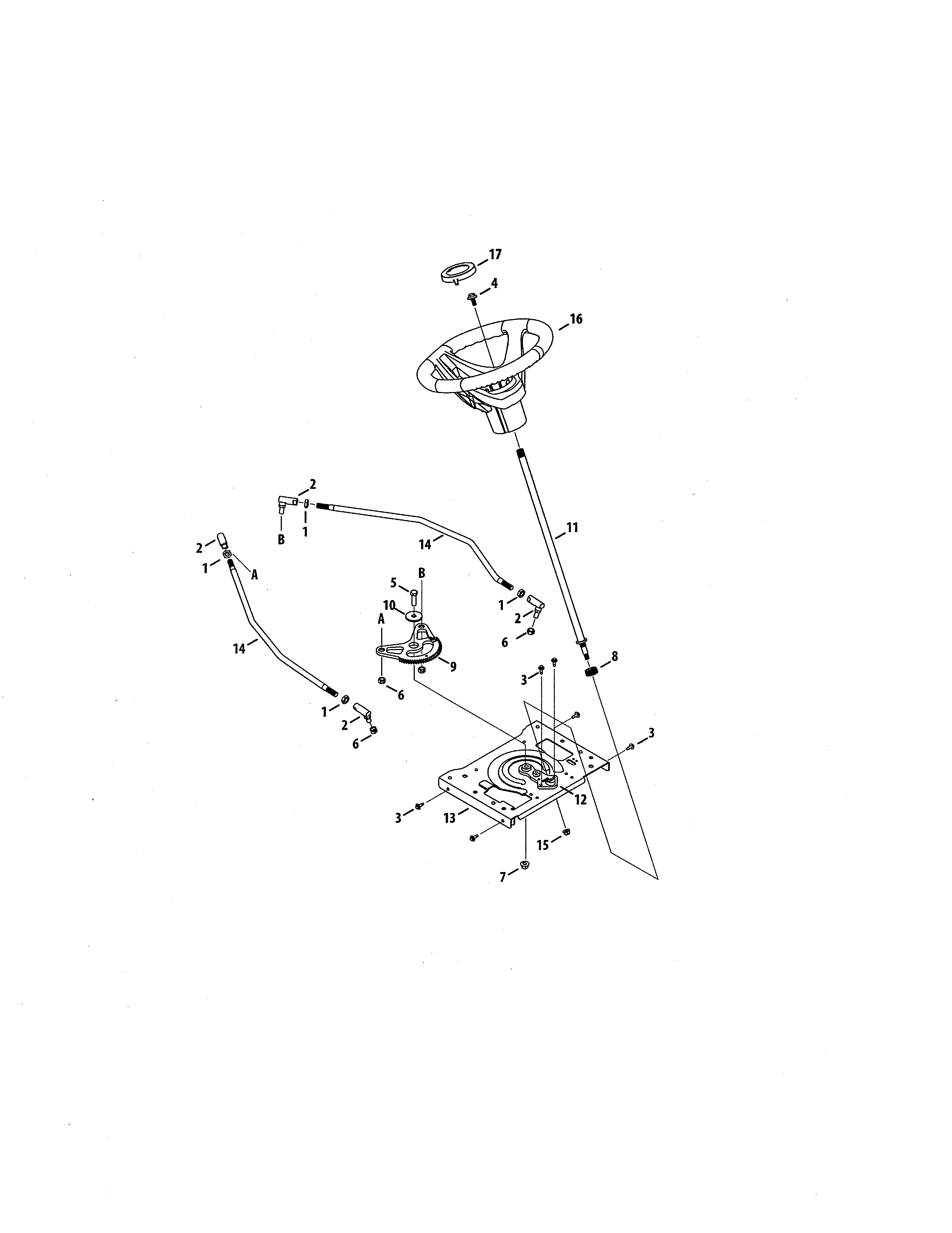 MTD 13AJA1ZS099 steering diagram