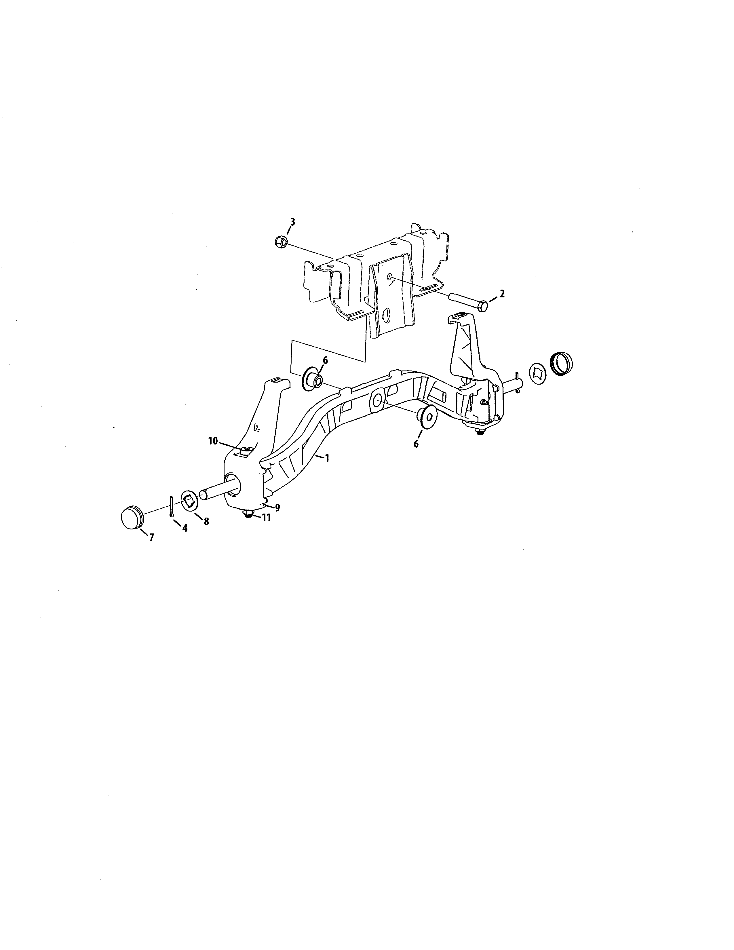 MTD 13AJA1ZS099 cast pivot bar axle diagram