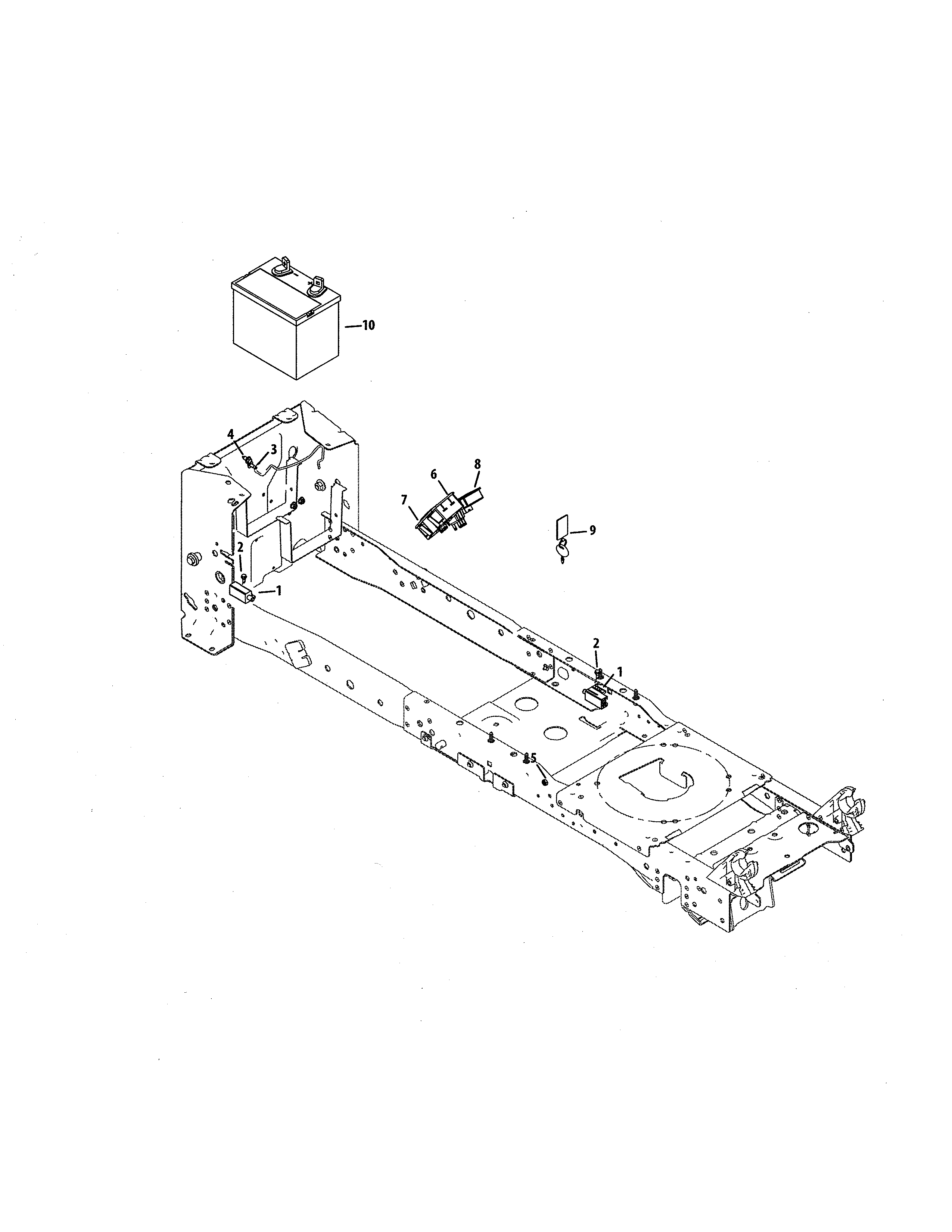 MTD 13AJA1ZS099 ignition switch/battery diagram