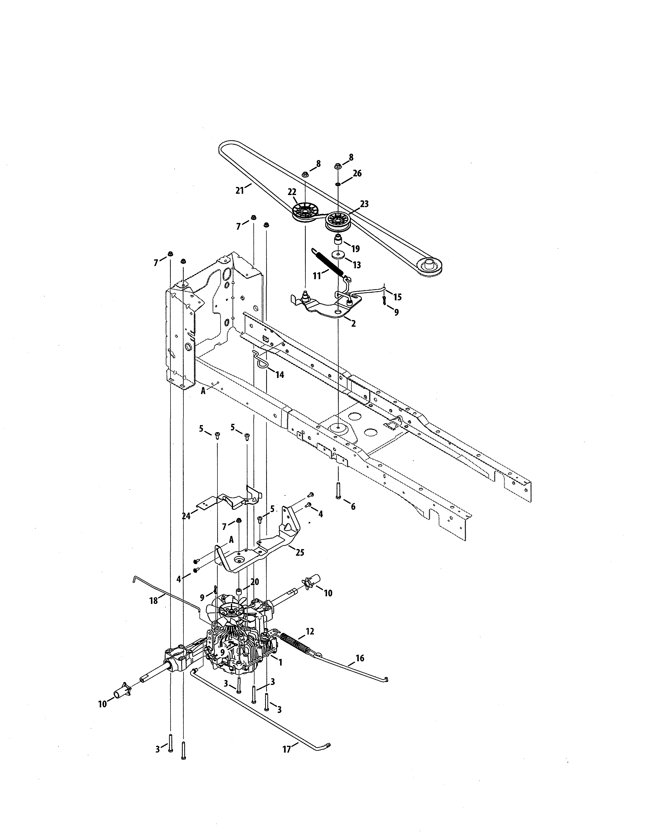 MTD 13AJA1ZS099 transmission diagram