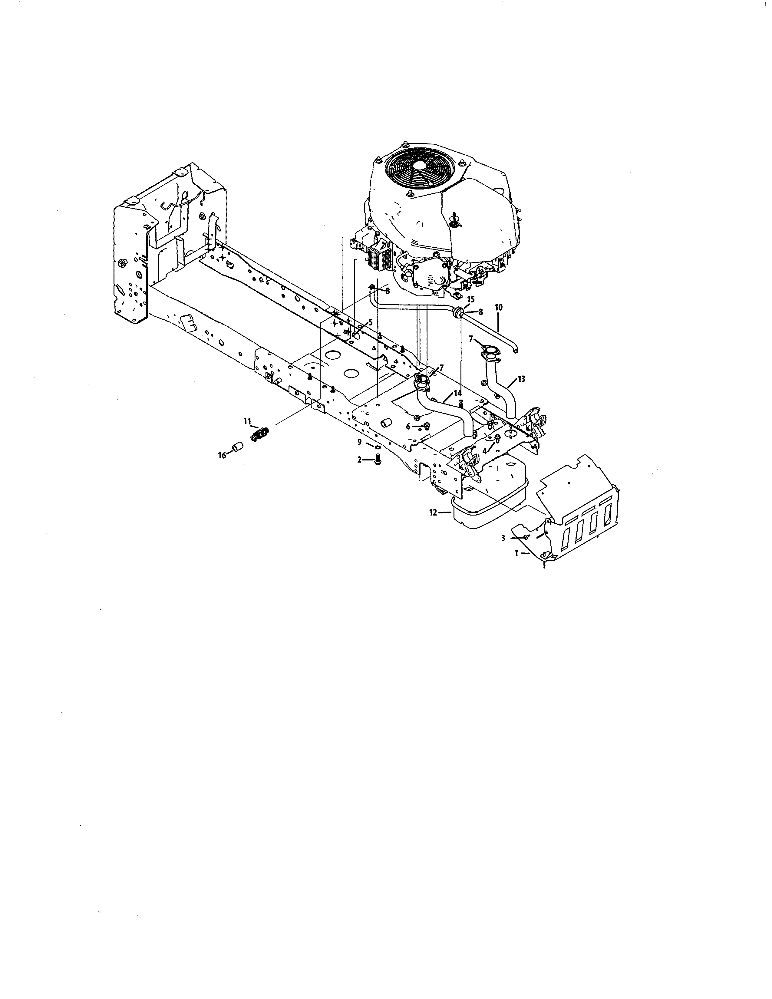 MTD 13AJA1ZS099 engine/muffler shield diagram