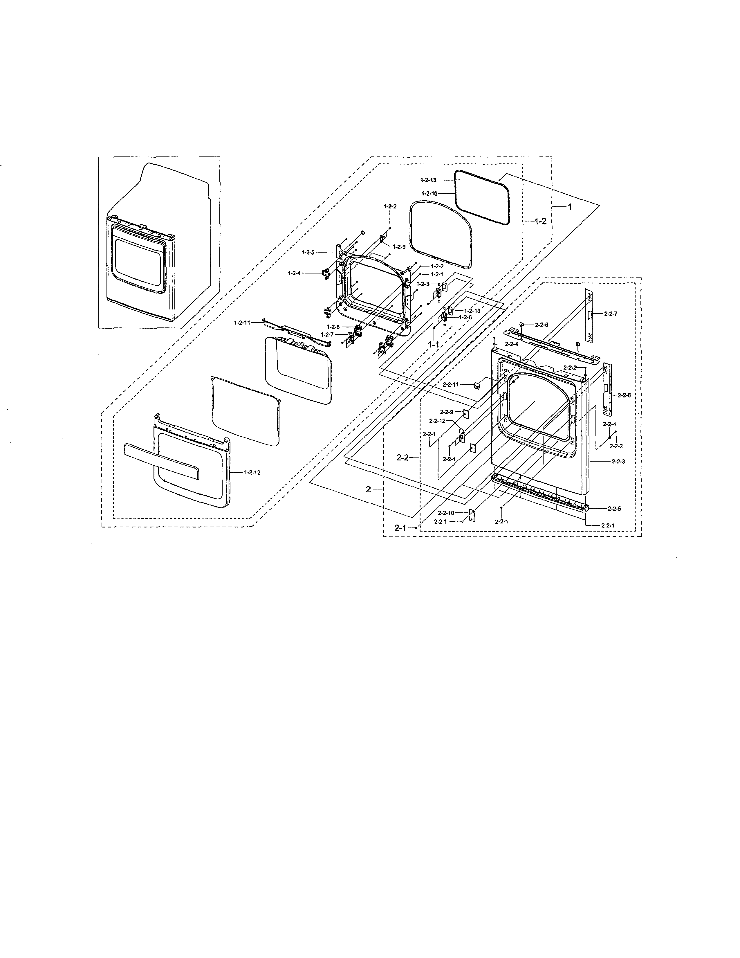 Samsung DV476GTHAWR/A1-01 front & door diagram