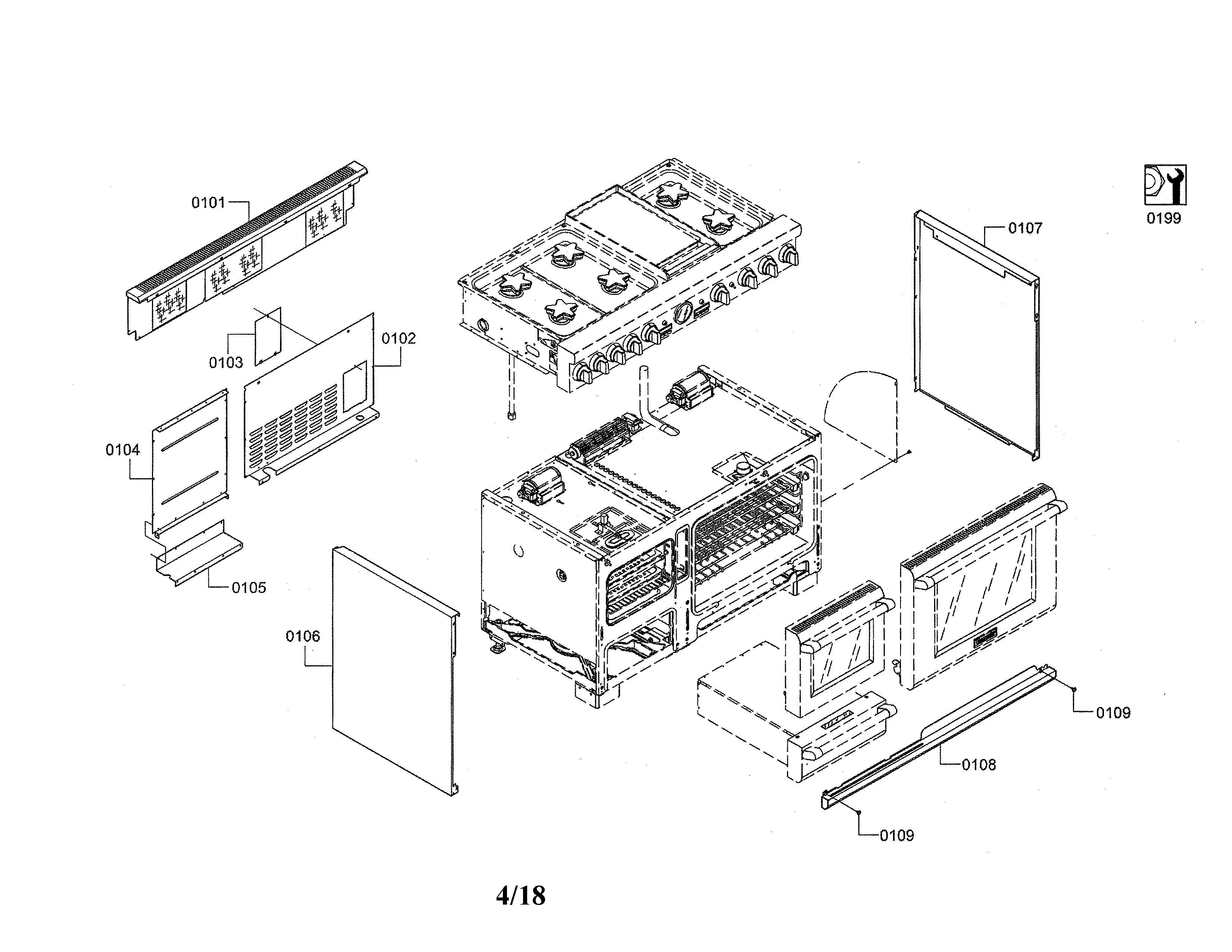 Thermador PRD48JDSGU/09 main unit diagram