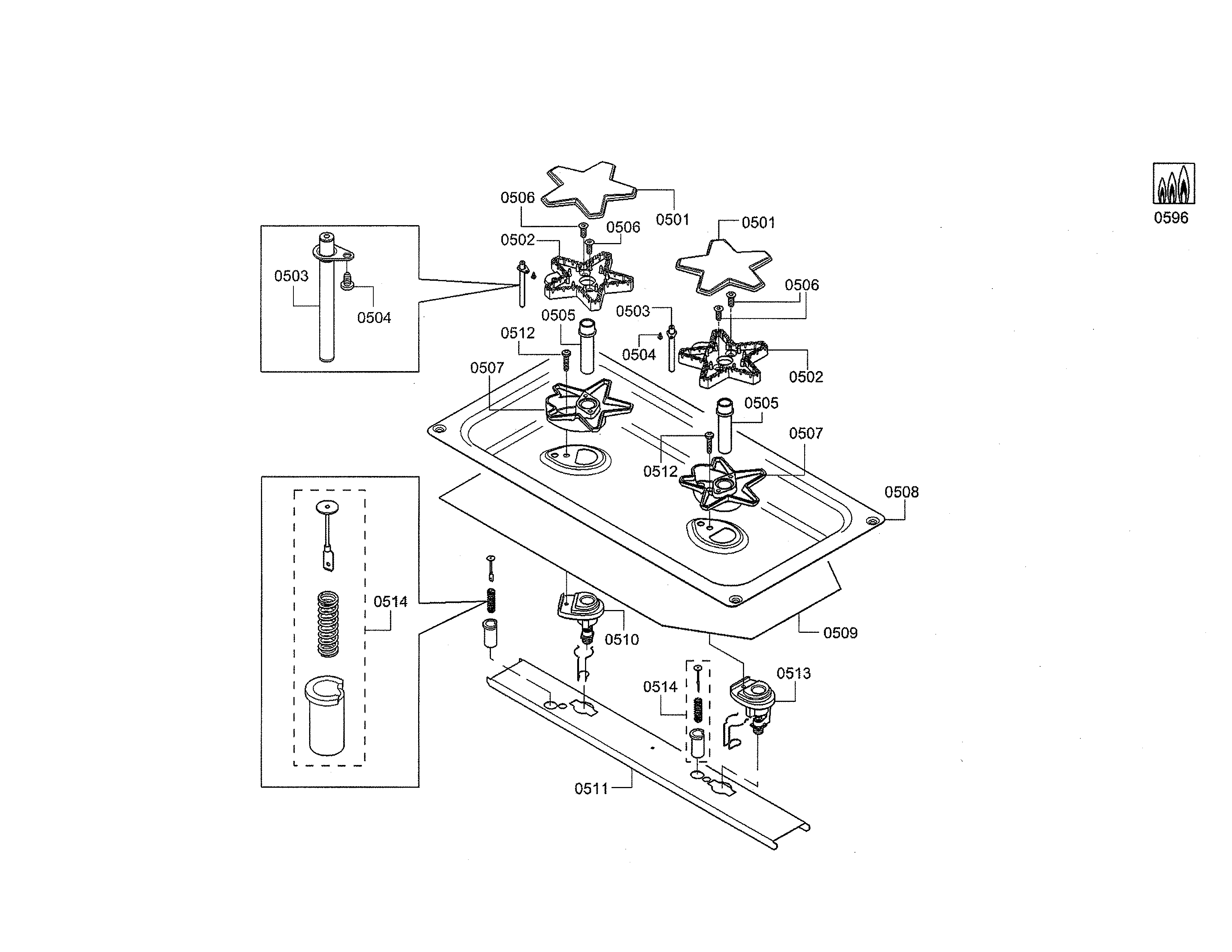 Thermador PRD48JDSGU/09 jet holder/ignition diagram