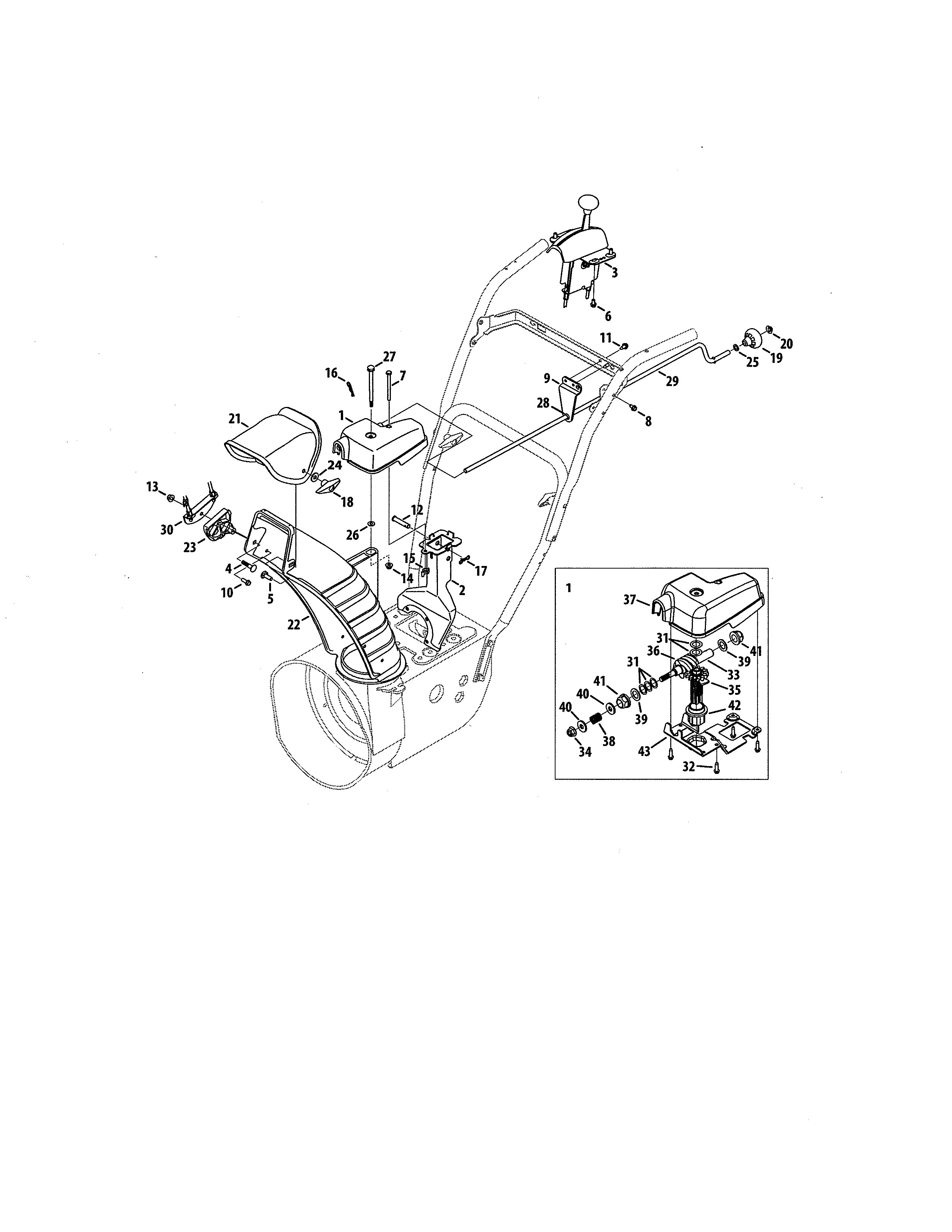 Craftsman 247529180 extended chute (crank) diagram