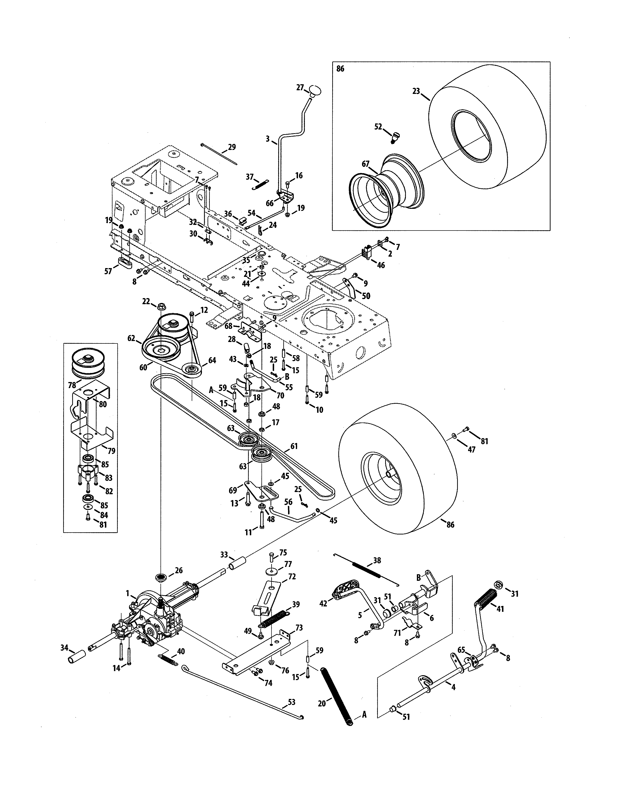 Troybilt 13WX78KS011 transmission diagram