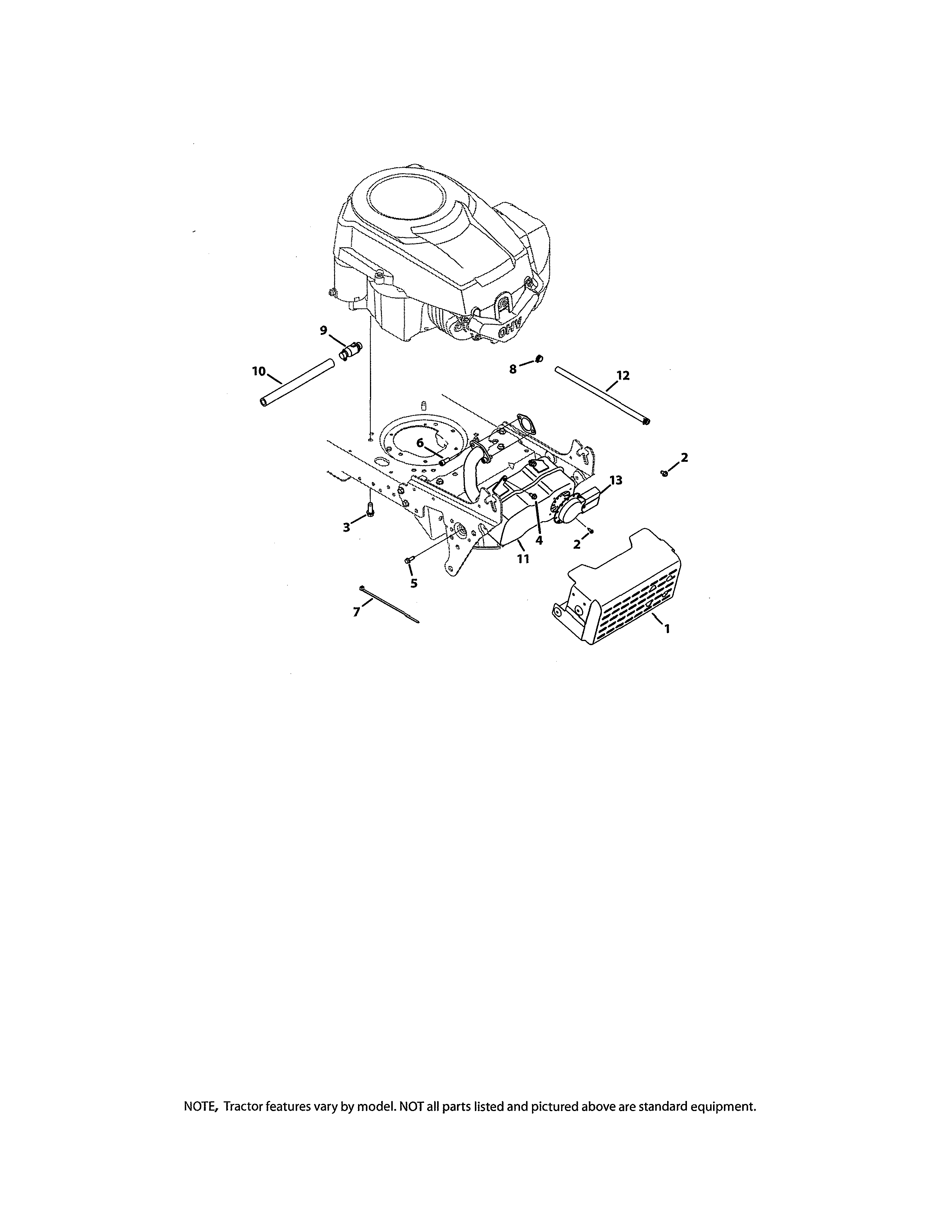 Troybilt 13WX78KS011 kohler courage diagram