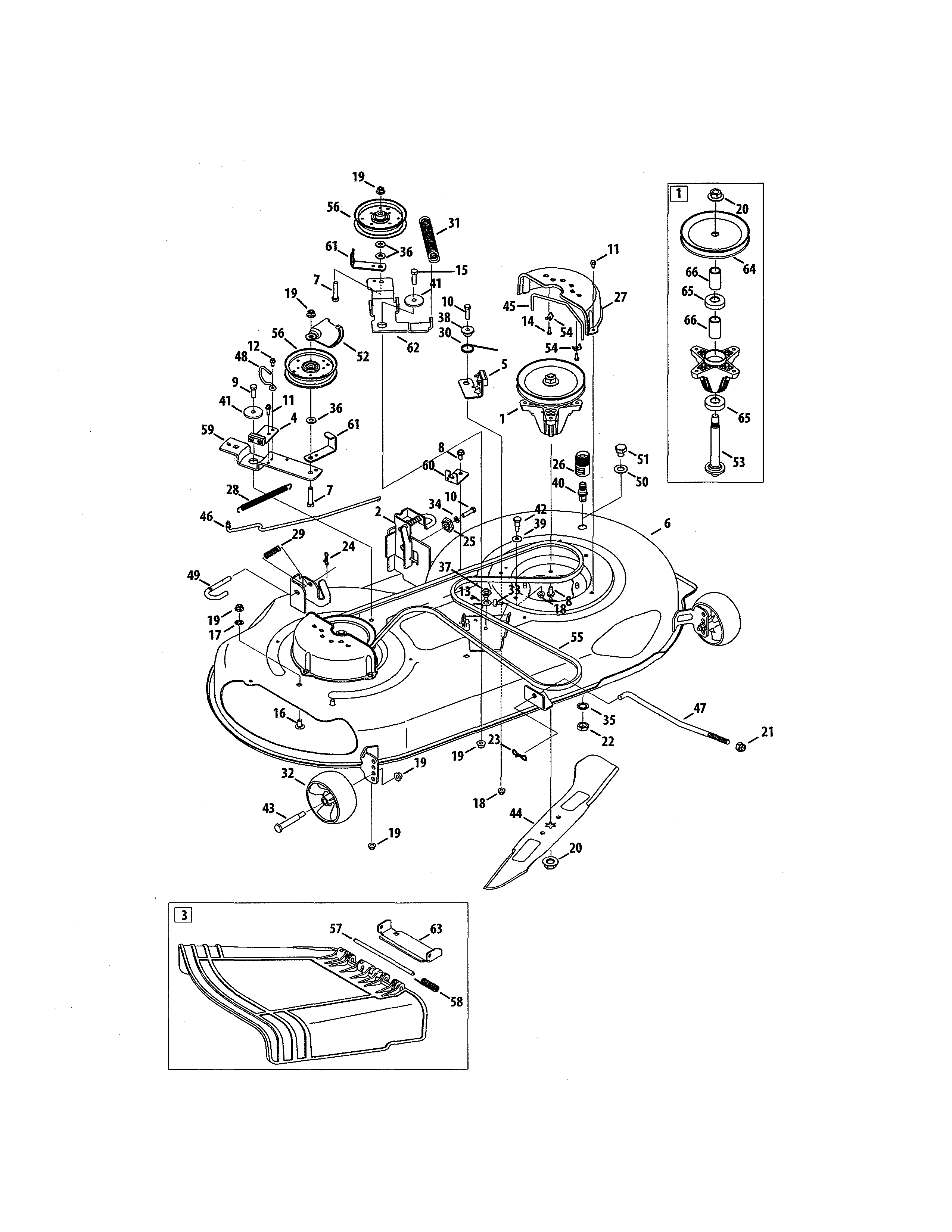 Troybilt 13WX79KT011 46" deck diagram