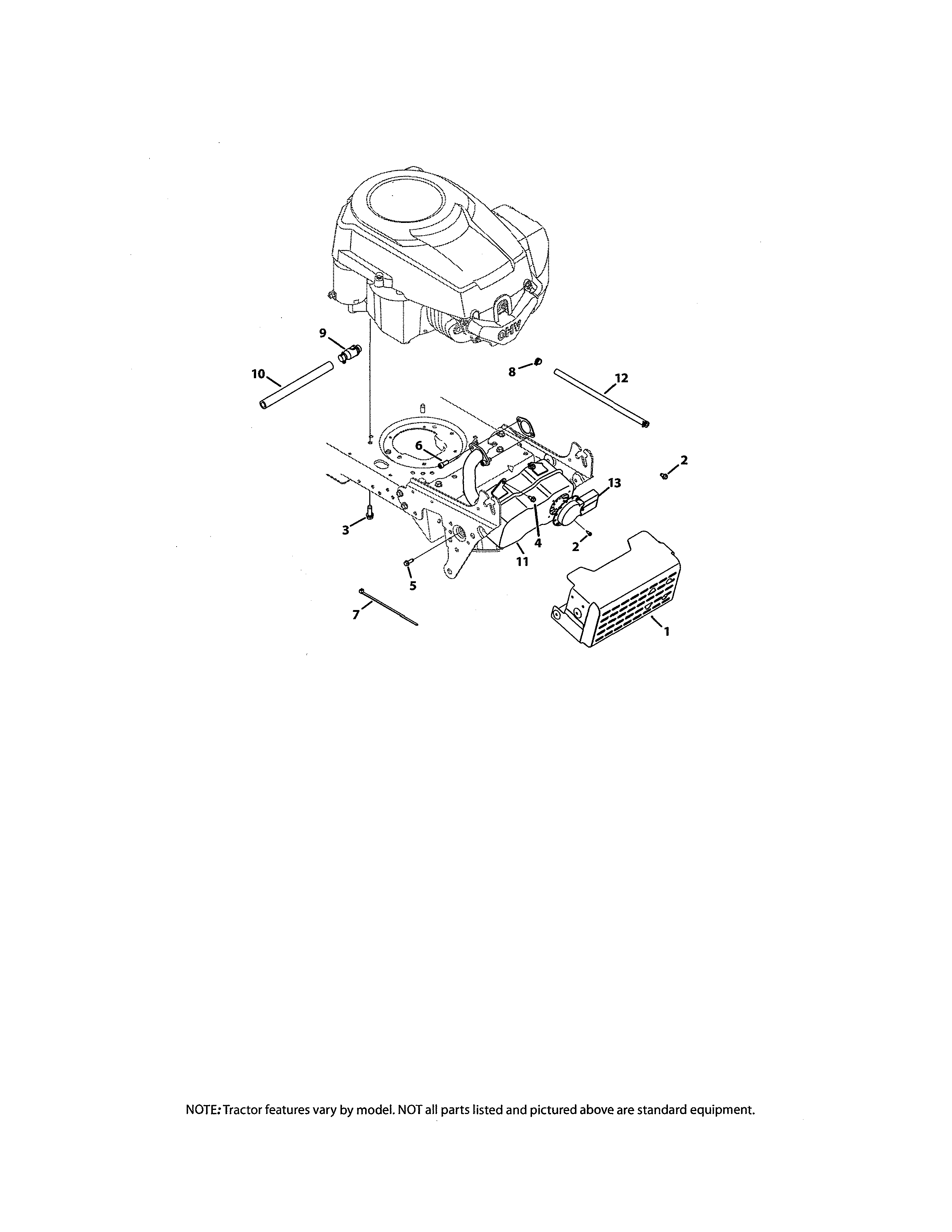 Troybilt 13WX79KT011 kohler courage diagram