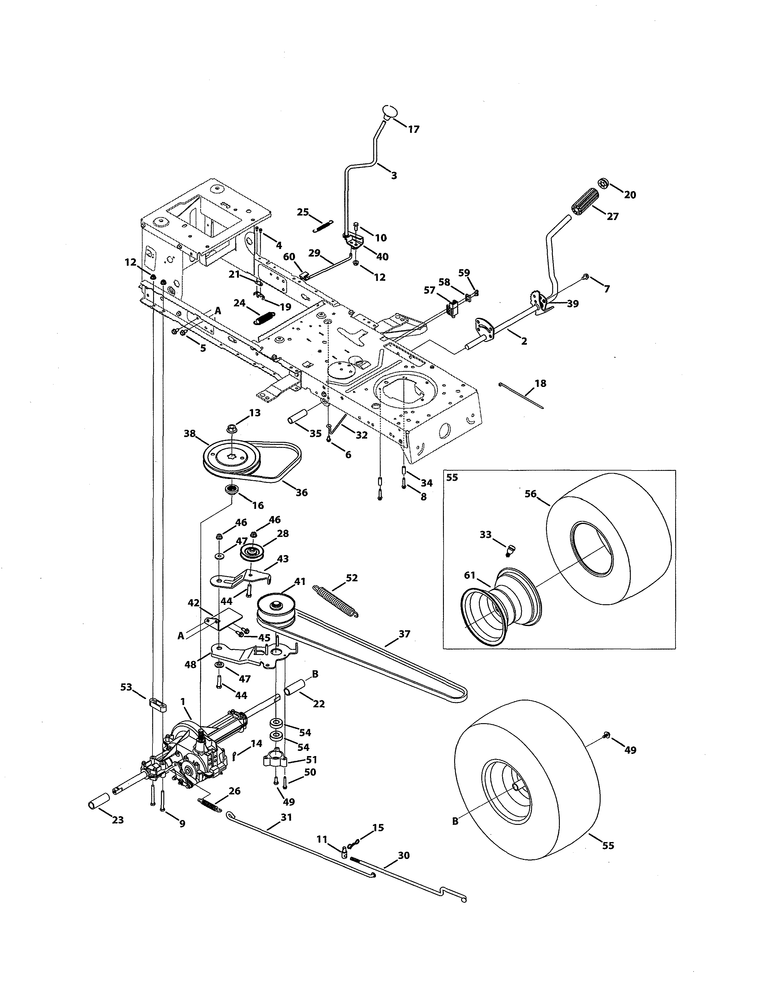 Troybilt 13WM77KS011 transmission diagram