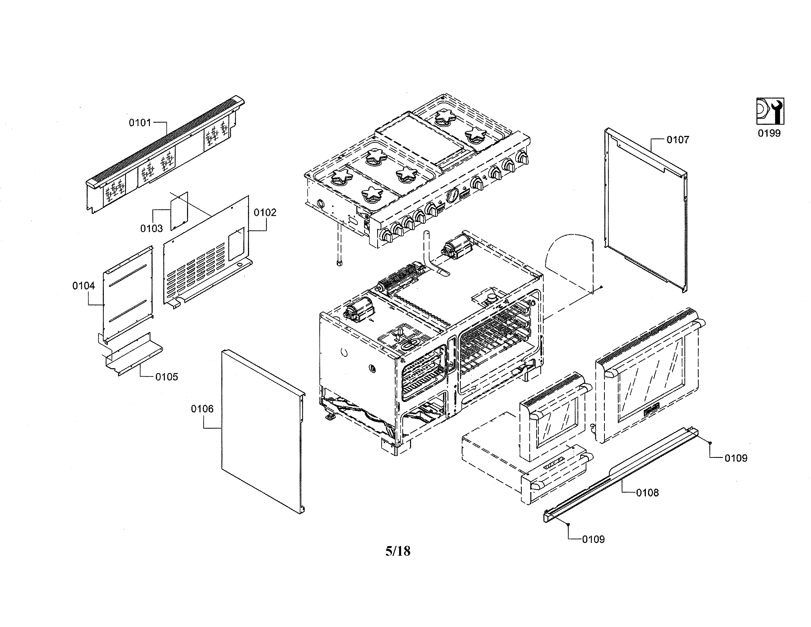 Thermador PRD48JDSGU/10 main parts diagram