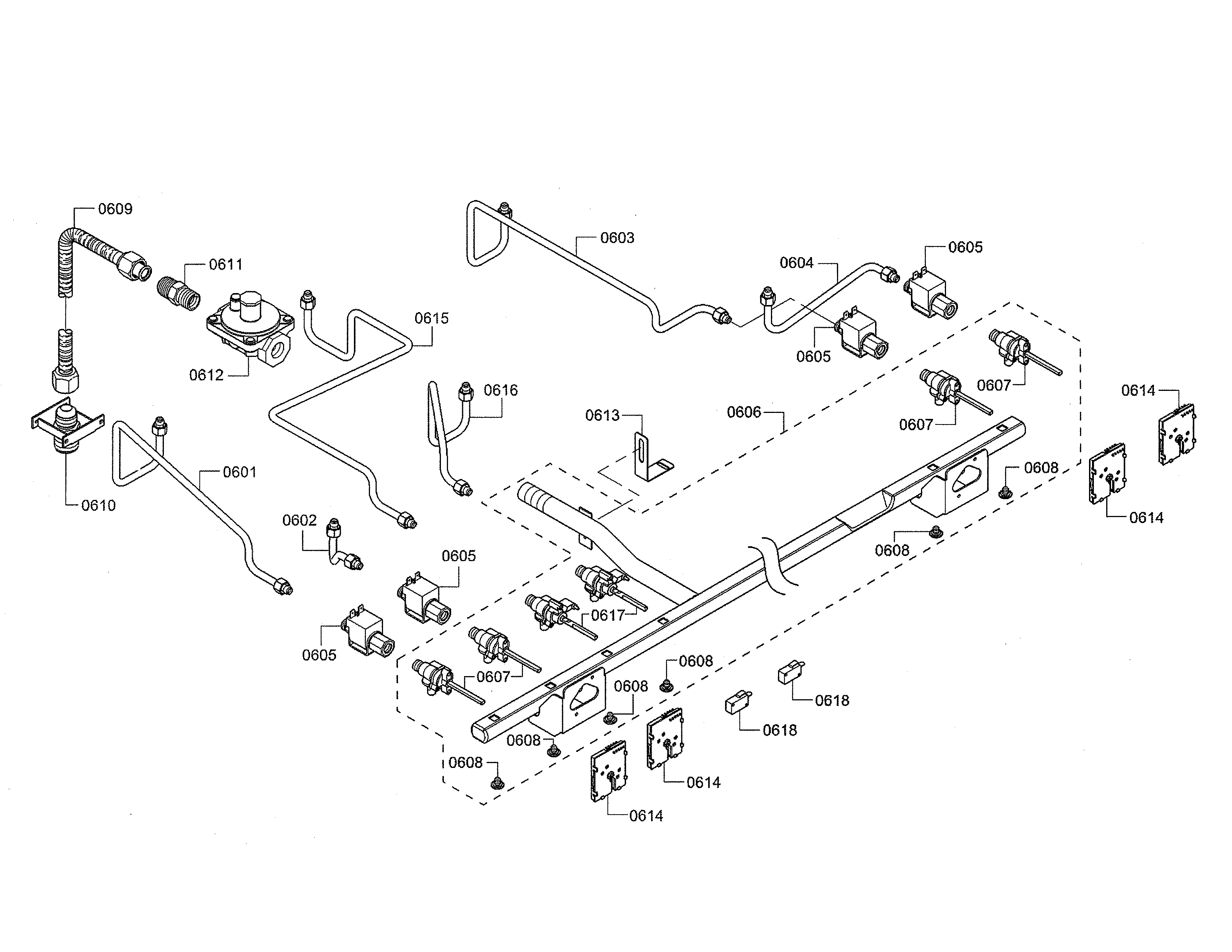 Thermador PRD48JDSGU/10 manifold/regulator diagram