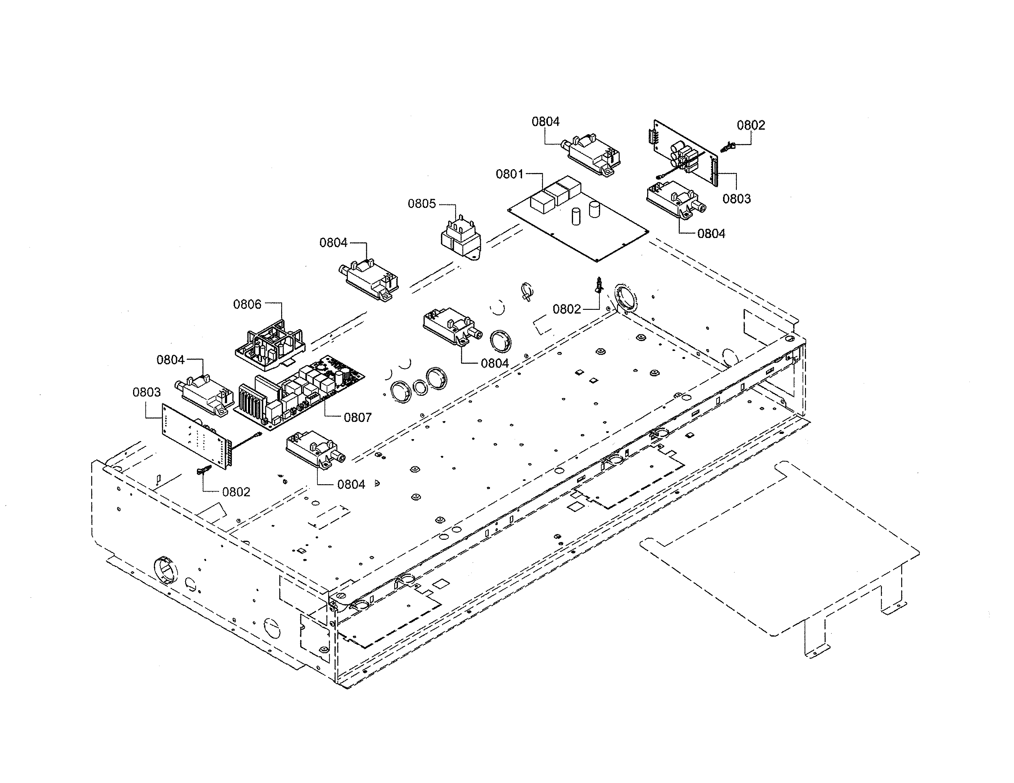 Thermador PRD48JDSGU/10 power module/main board diagram