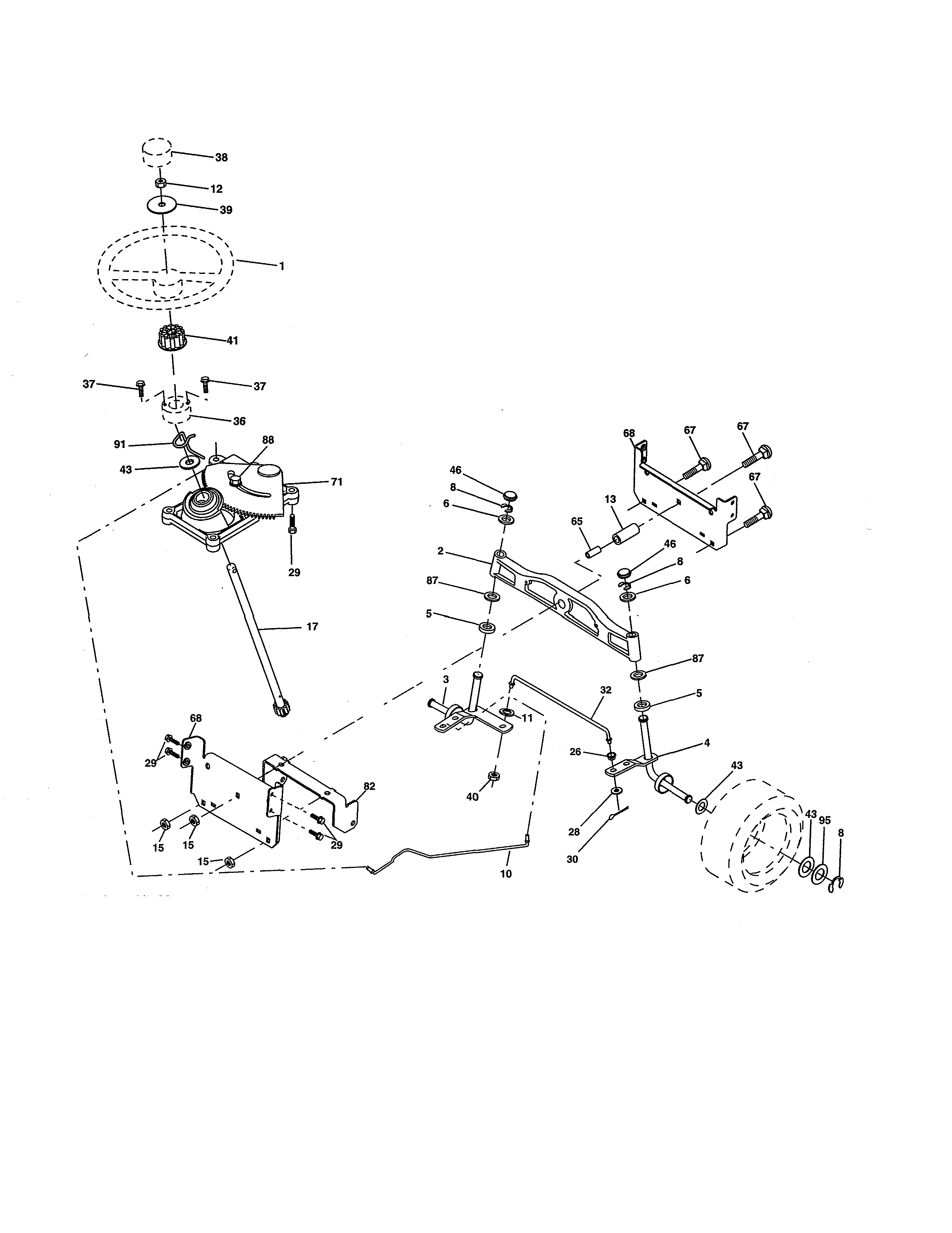 Husqvarna 96013000101 steering assembly diagram