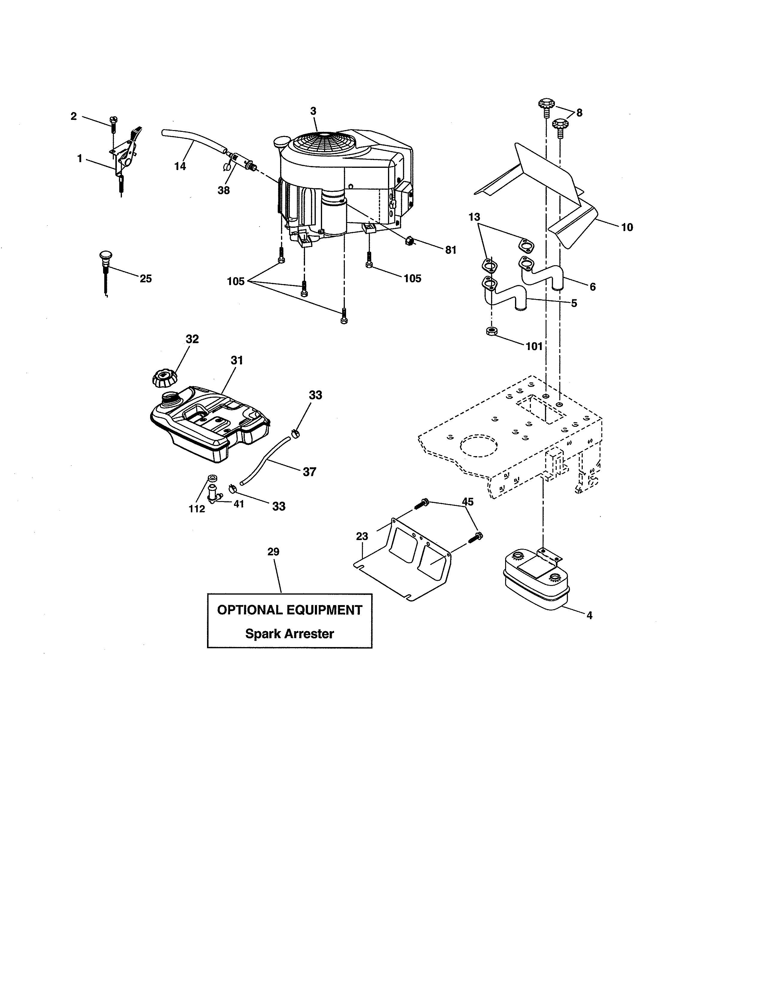 Husqvarna 96013000101 engine diagram