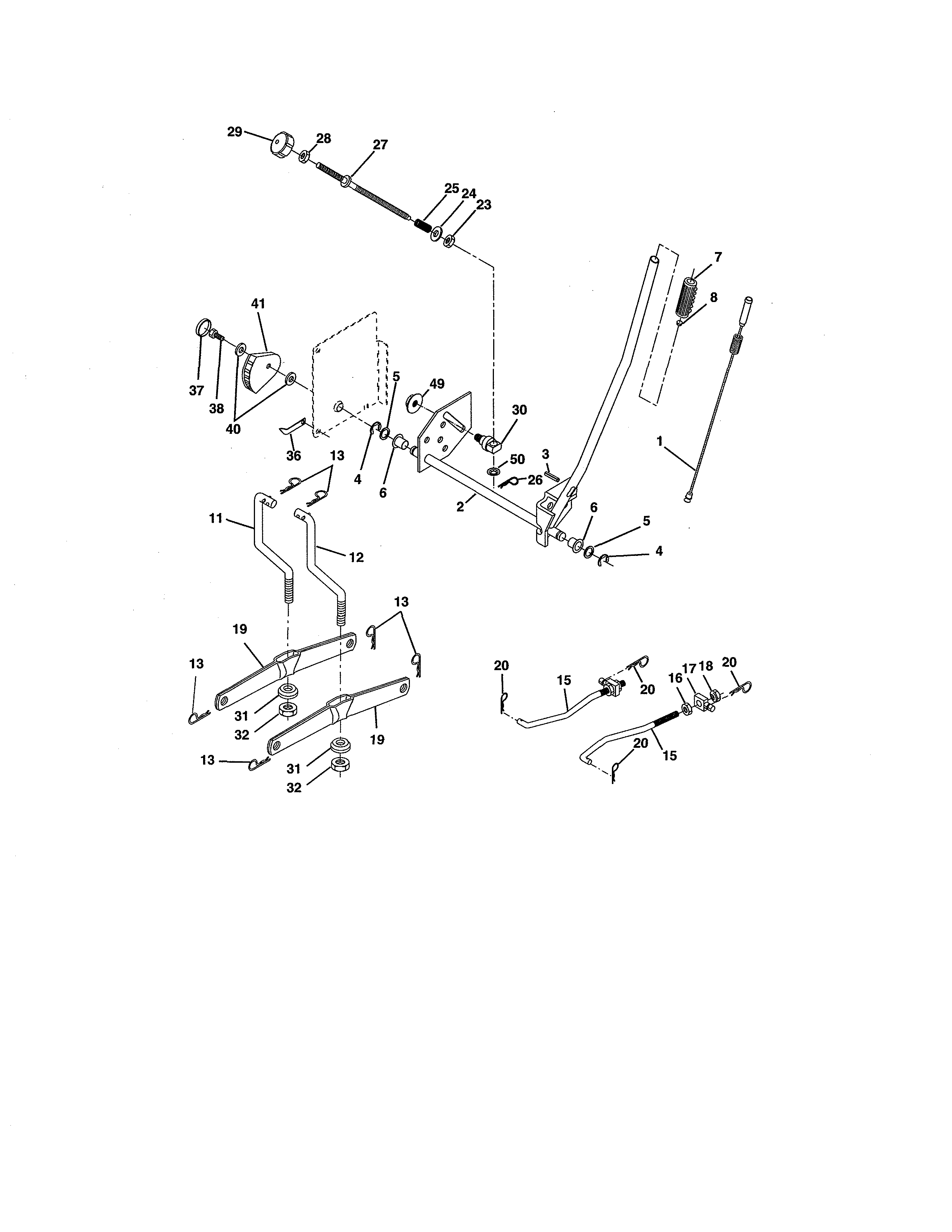 Husqvarna 96013000101 mower lift diagram