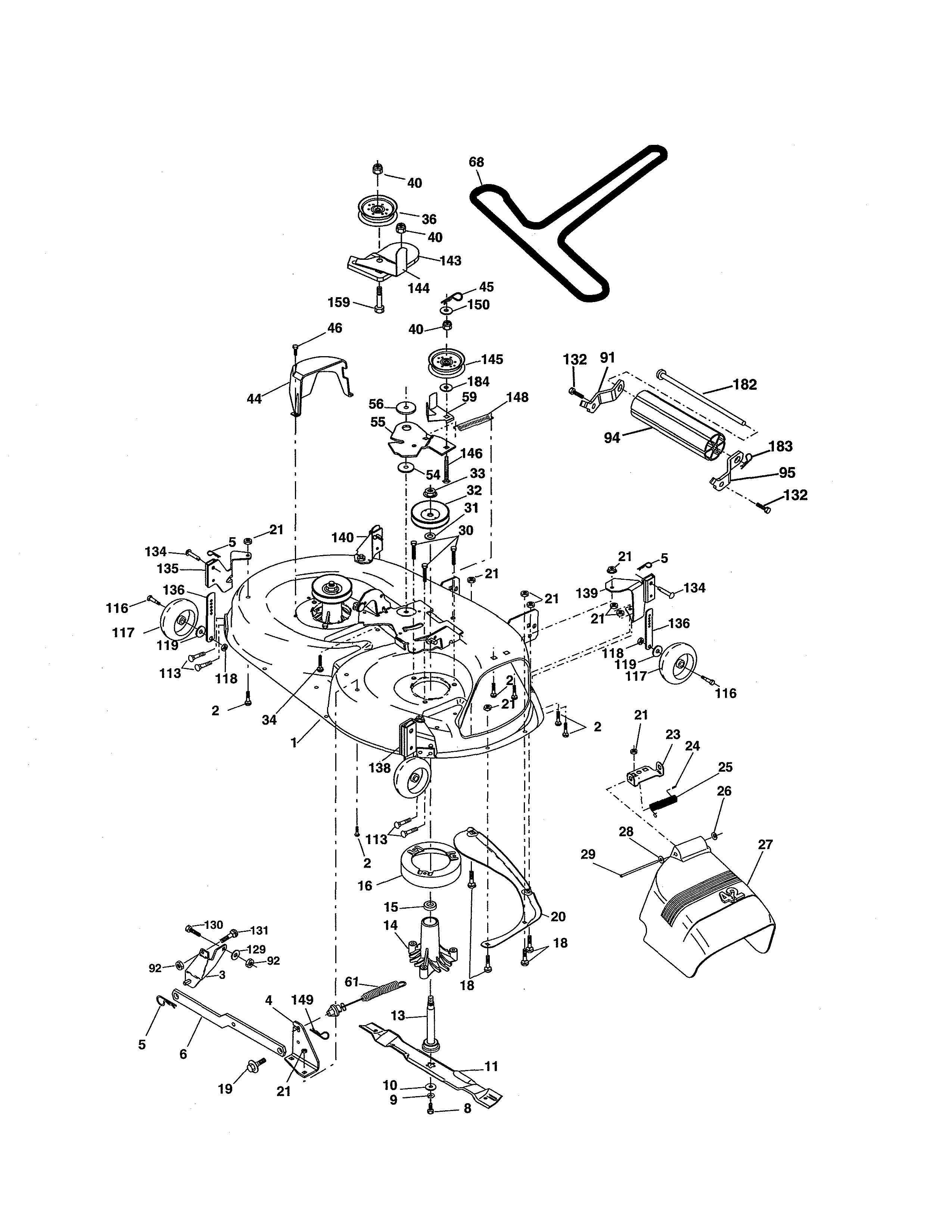 Husqvarna 96013000101 mower deck diagram