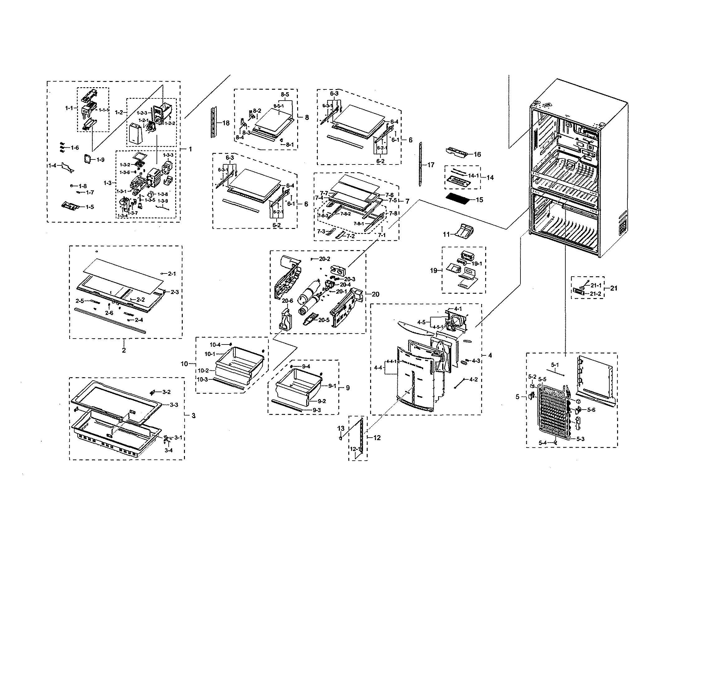 Samsung RF22NPEDBSR/AA-00 fridge / icemaker diagram