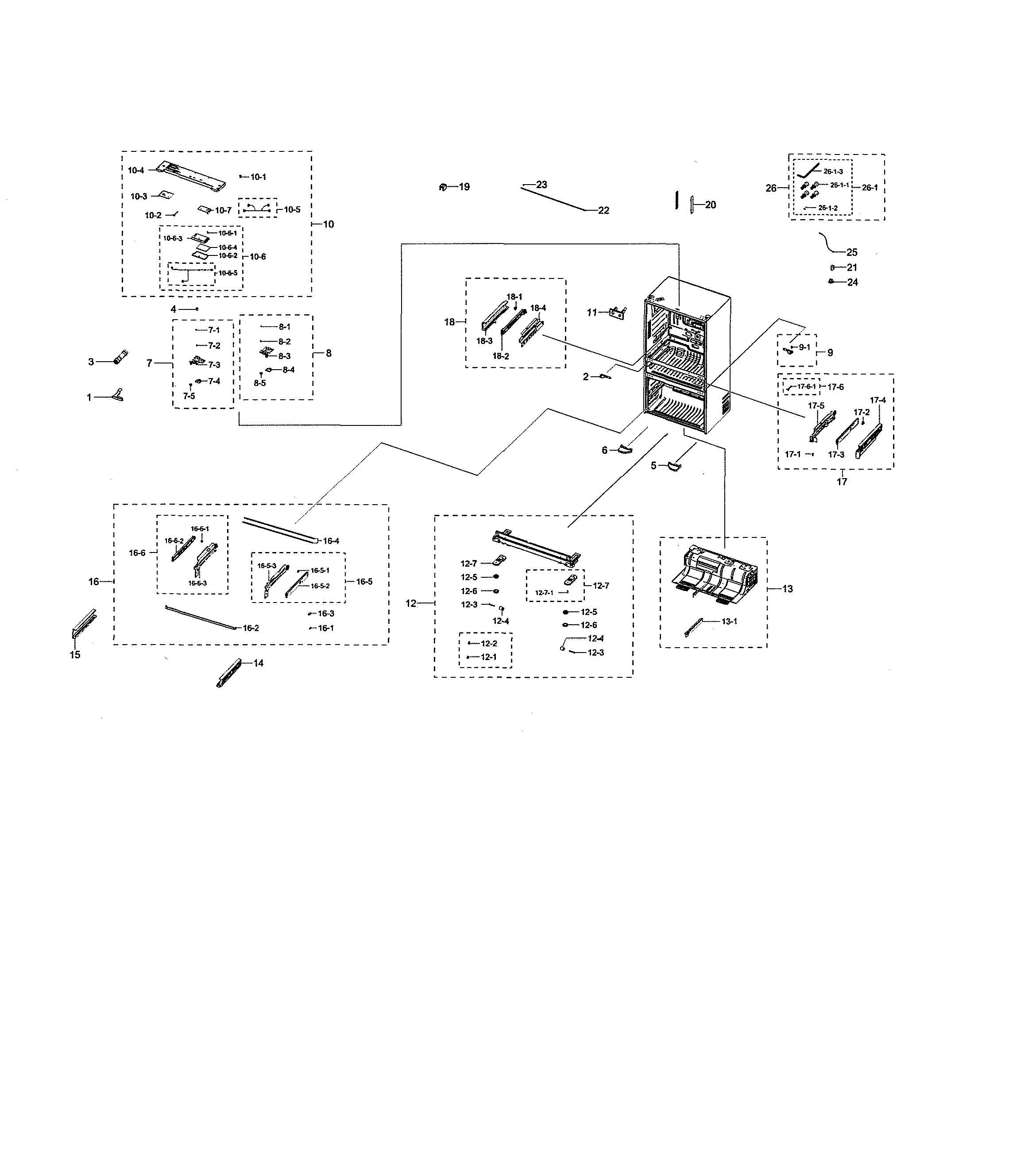 Samsung RF22NPEDBSR/AA-00 cabinet 1 diagram