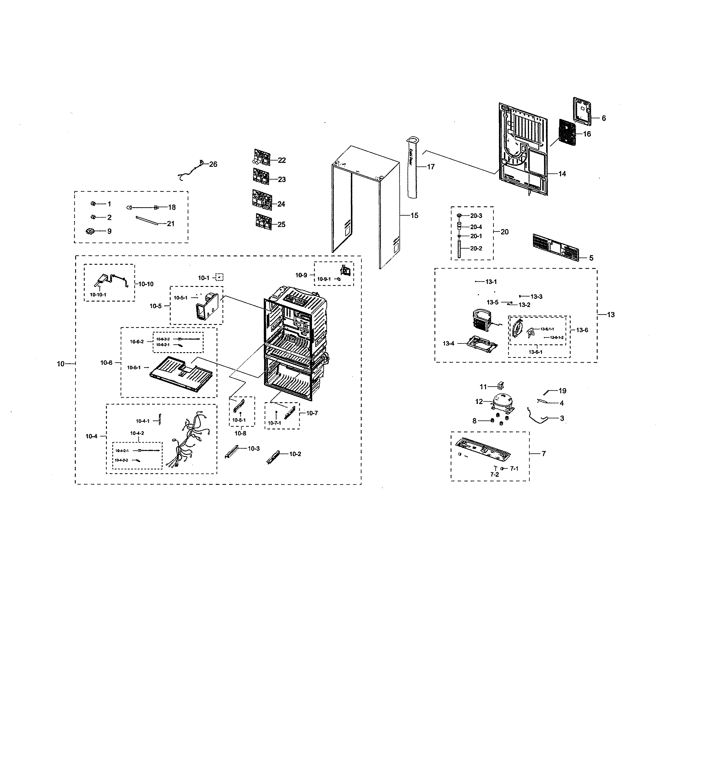Samsung RF22NPEDBSR/AA-00 cabinet 2 diagram