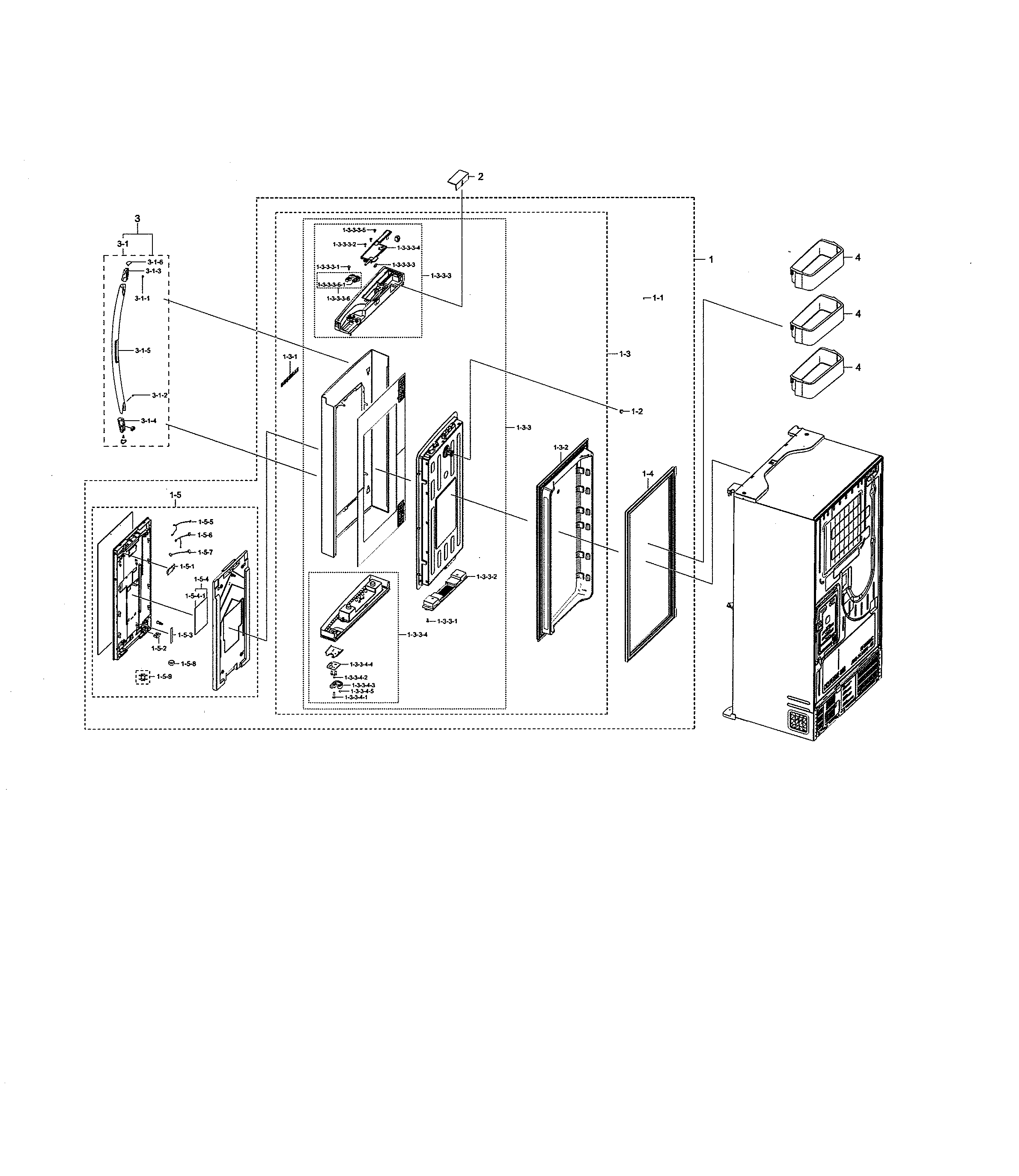 Samsung RF22NPEDBSR/AA-00 right fridge door diagram