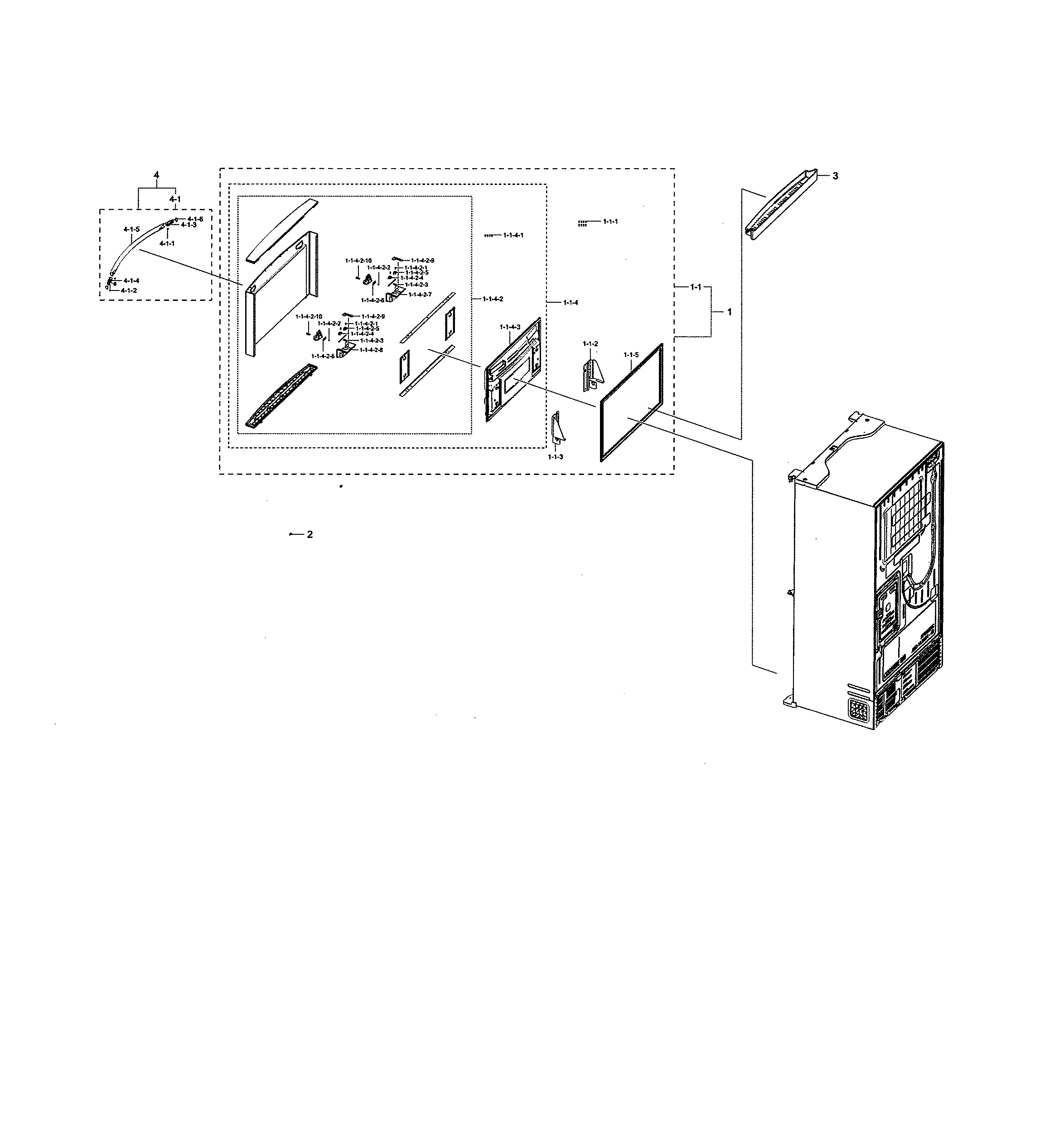 Samsung RF22NPEDBSR/AA-00 freezer door diagram