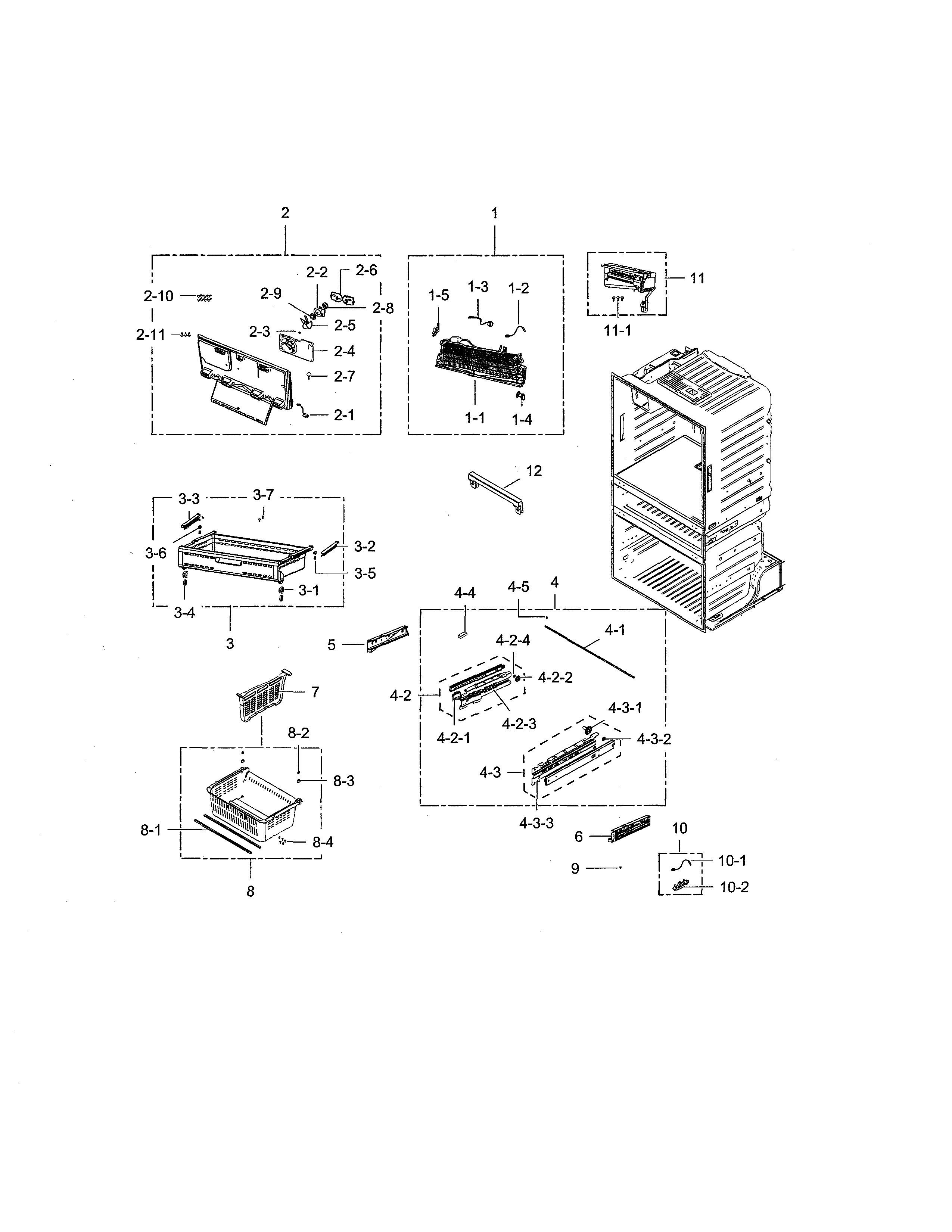 Samsung RF28HMEDBSG/AA-00 freezer / ice maker diagram