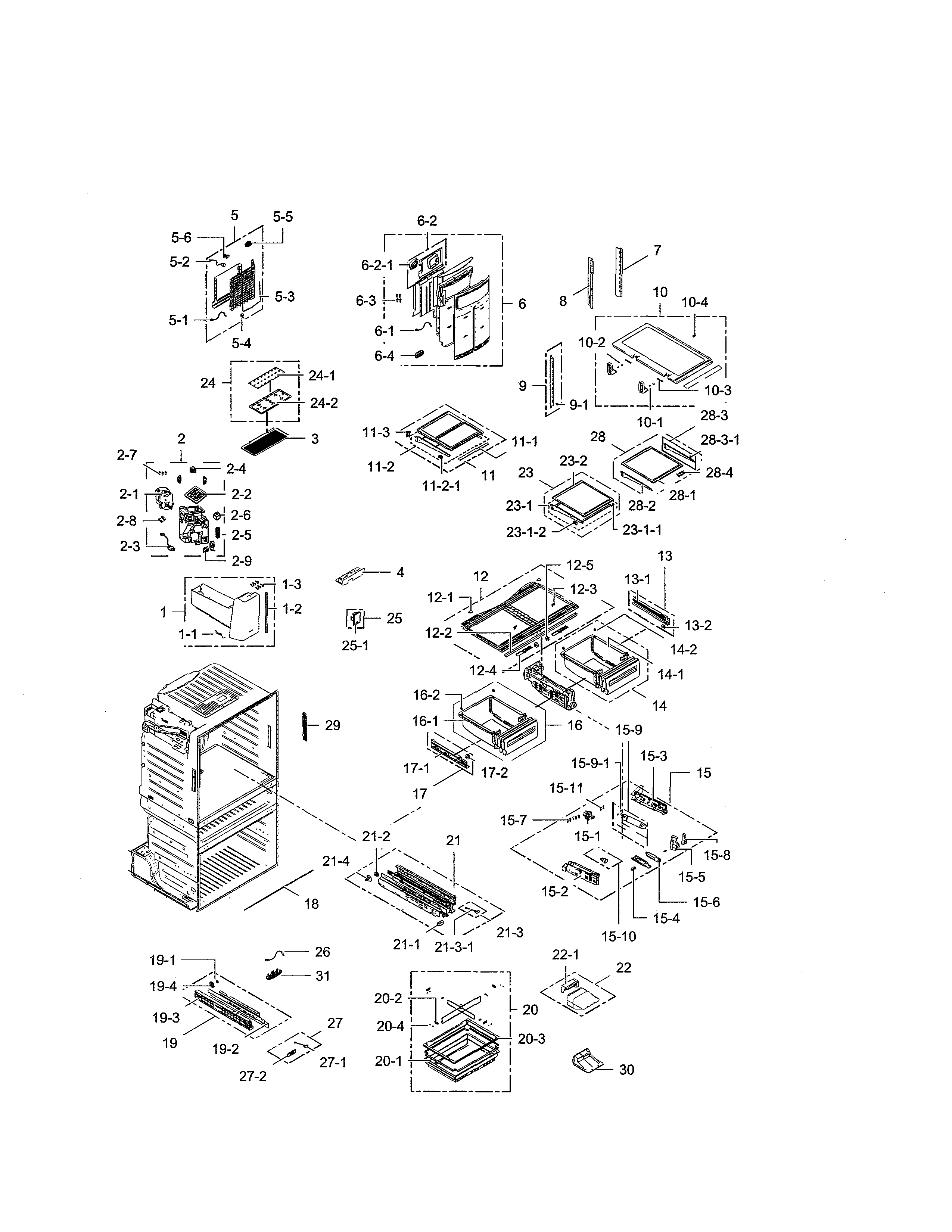 Samsung RF28HMEDBSG/AA-00 refrigerator diagram