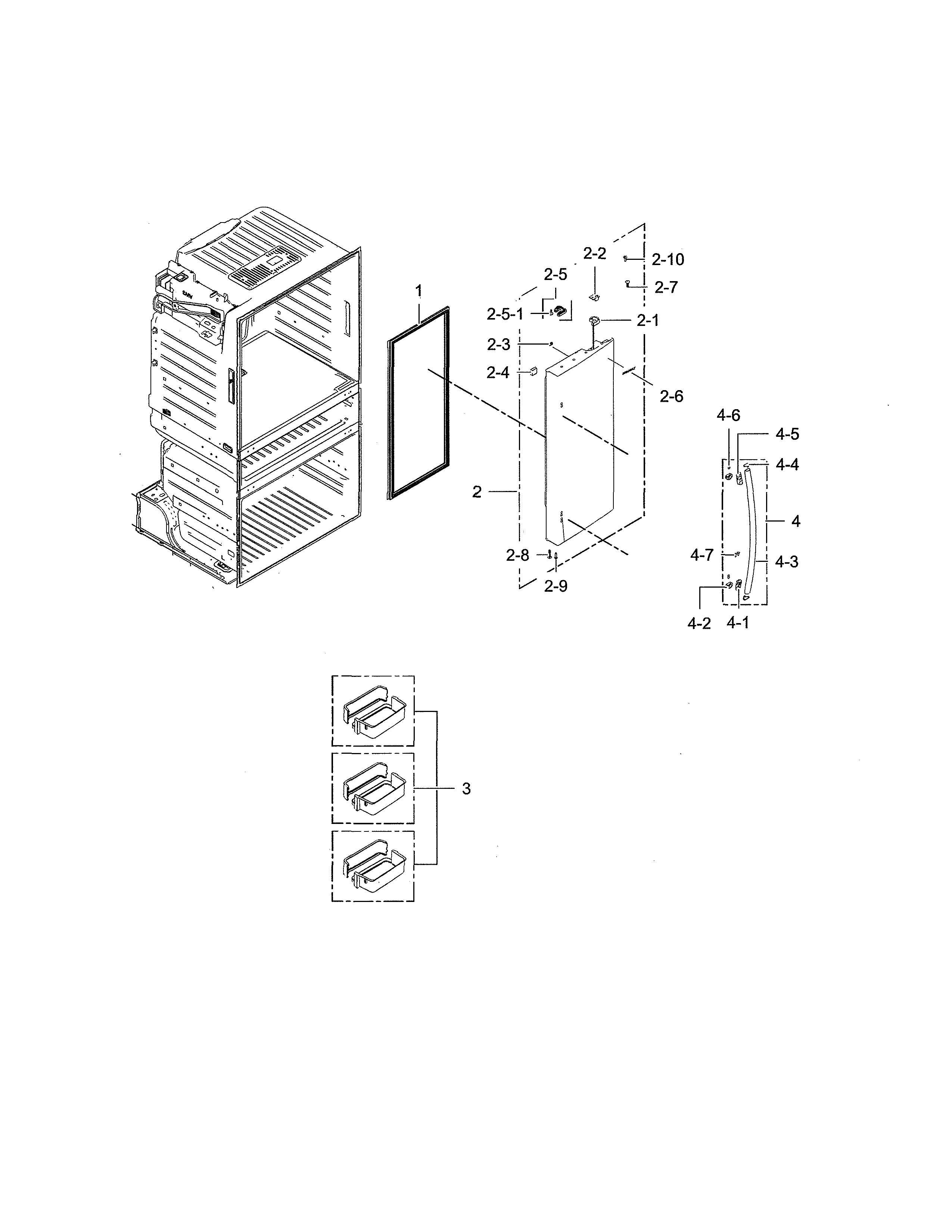 Samsung RF28HMEDBSG/AA-00 right refrigerator door diagram