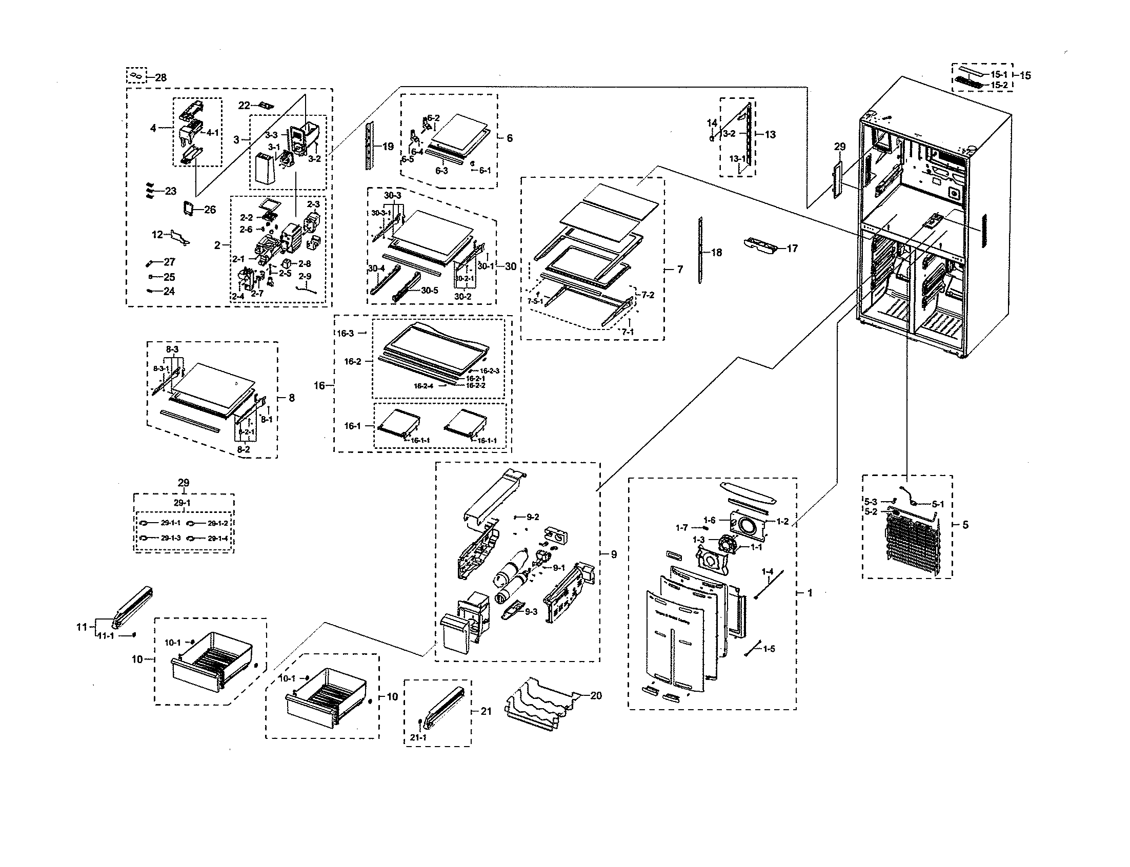 Samsung RF28N9780SG/AA-00 fridge / icemaker diagram