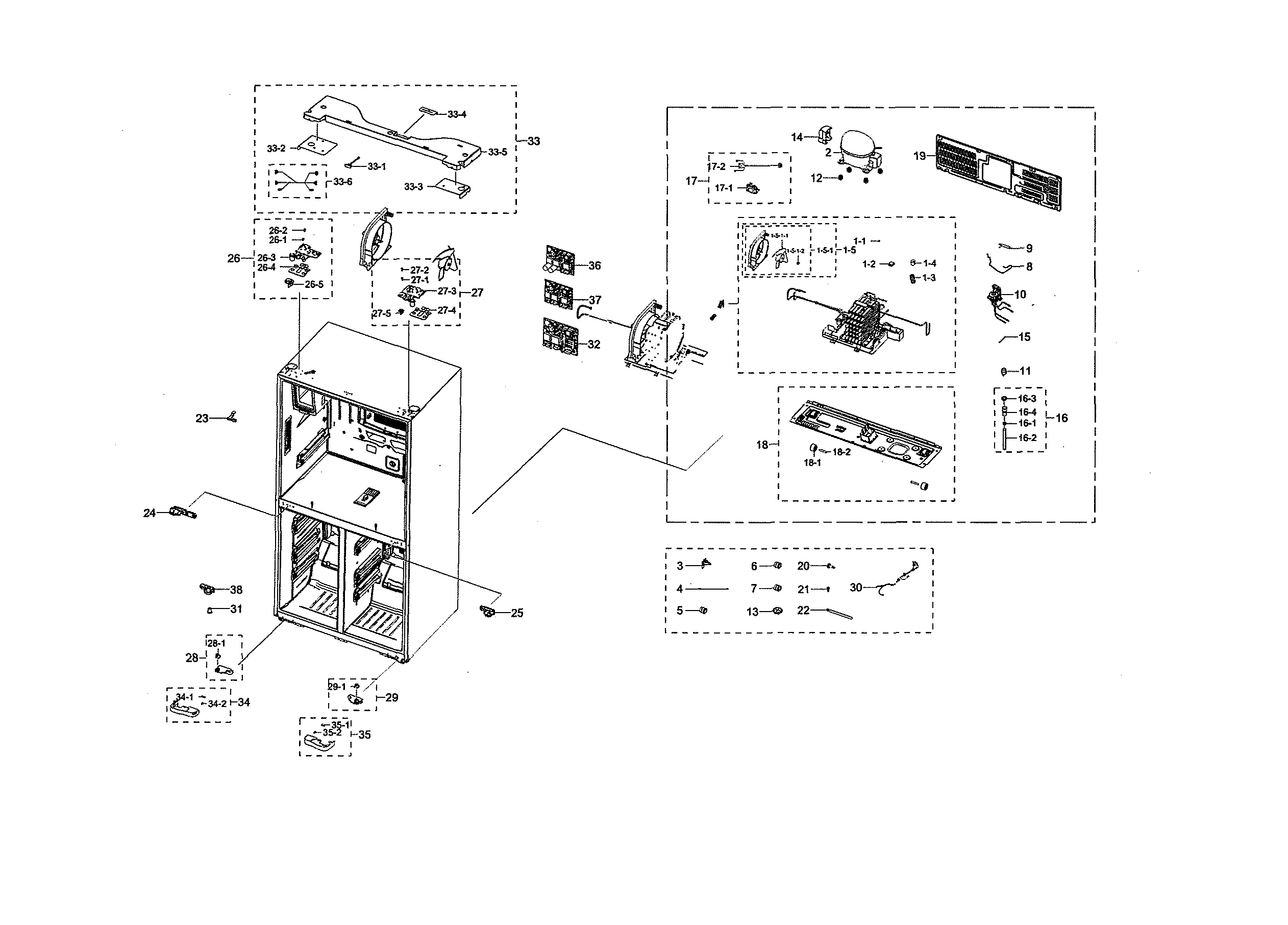Samsung RF28N9780SG/AA-00 cabinet 2 diagram