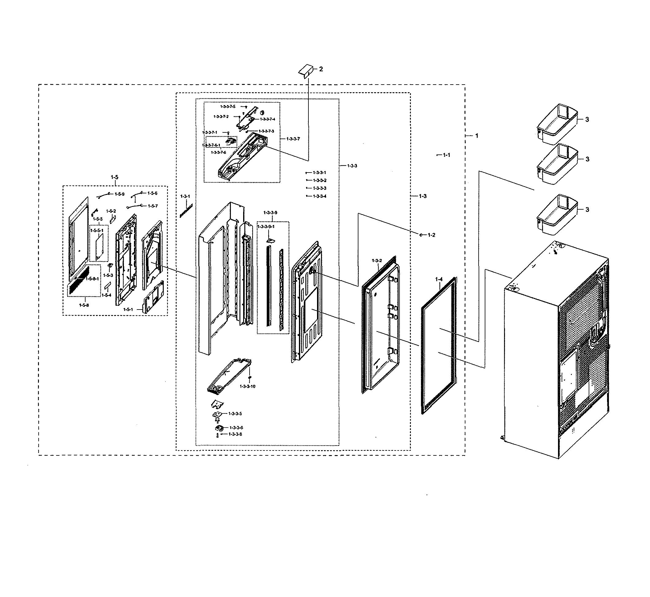 Samsung RF28N9780SG/AA-00 right fridge door diagram