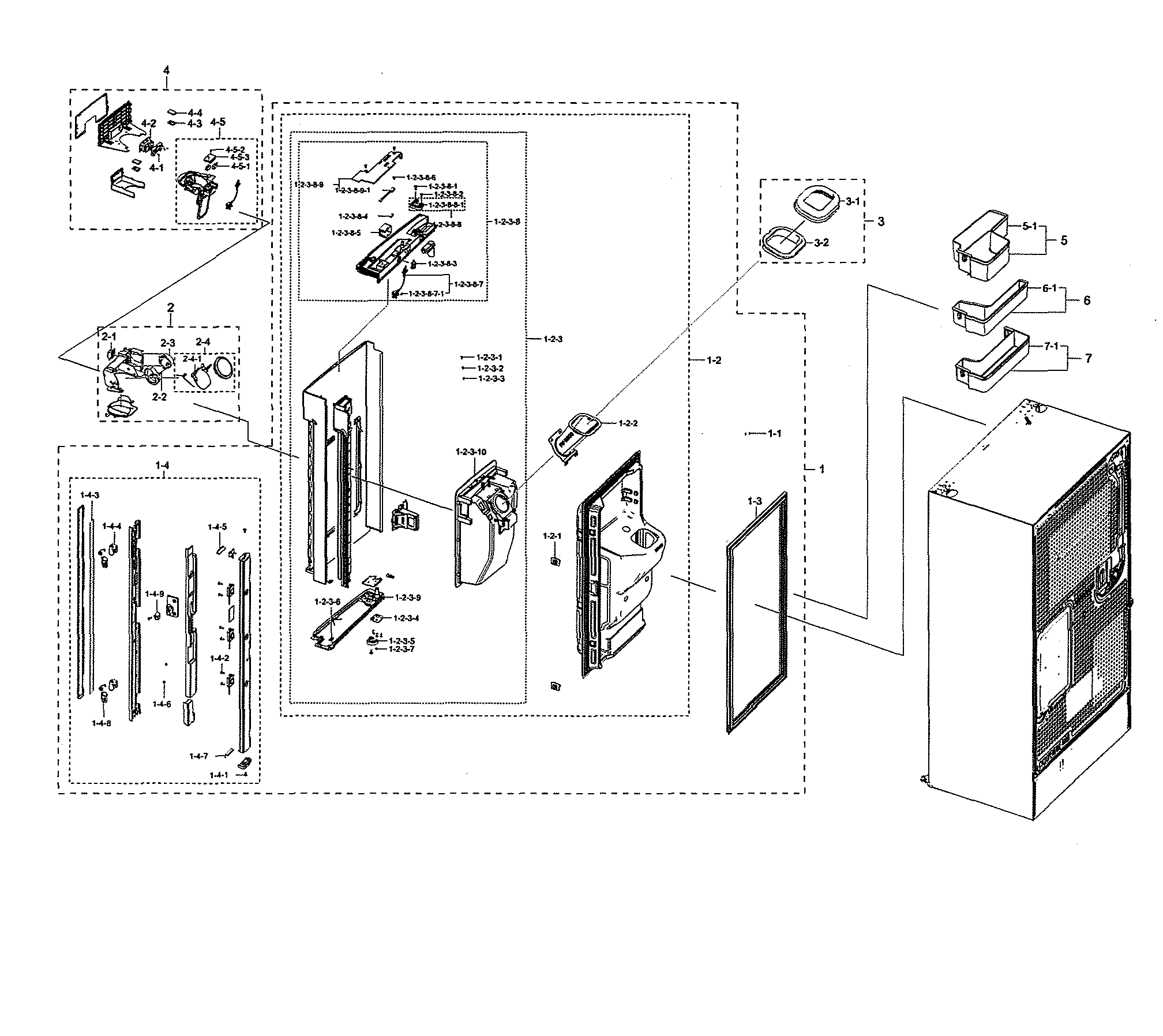 Samsung RF28N9780SG/AA-00 left fridge door diagram
