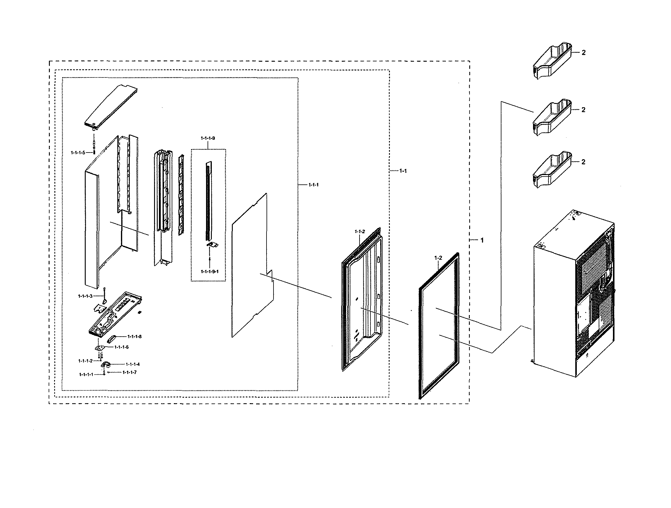 Samsung RF28N9780SG/AA-00 right freezer door diagram