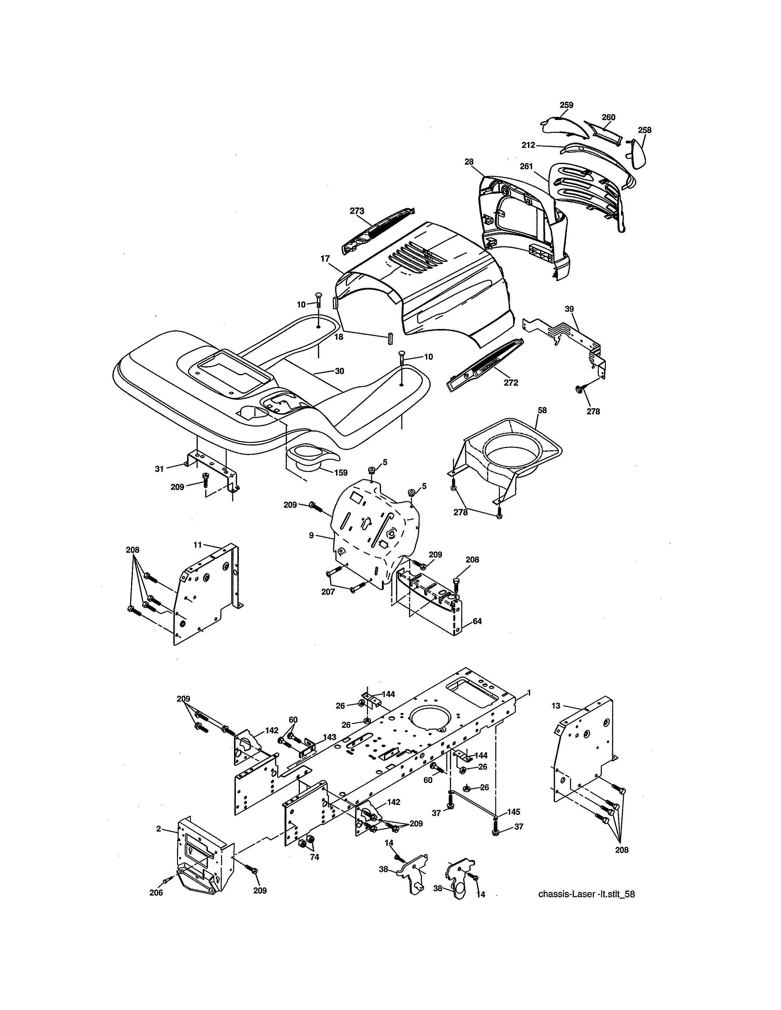 Craftsman 917276784 chassis & enclosures diagram