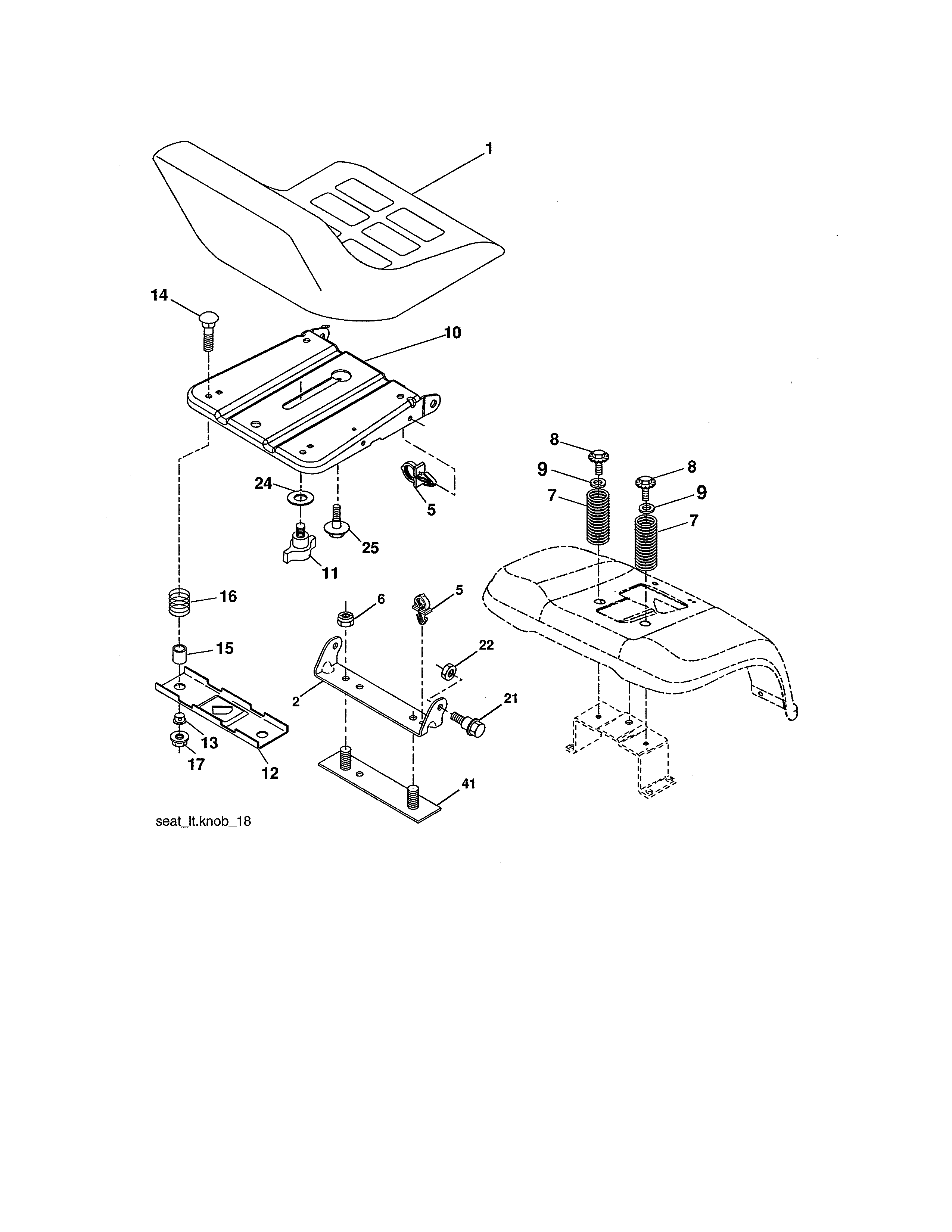 Craftsman 917276784 seat assembly diagram