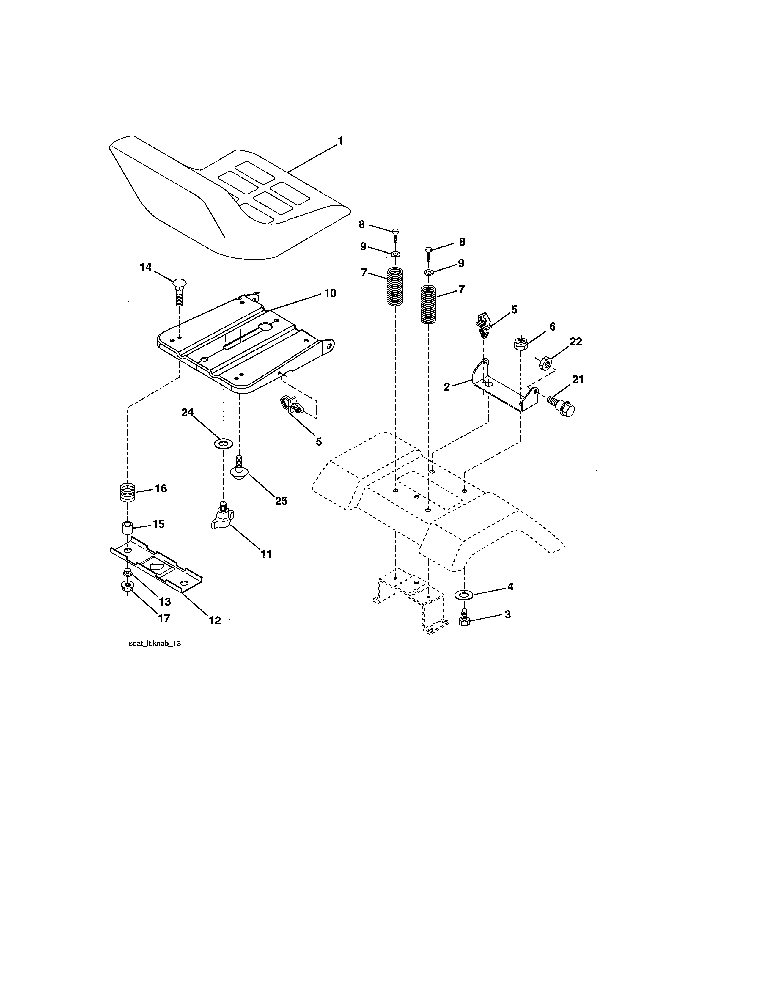 Craftsman 917275352 seat assembly diagram