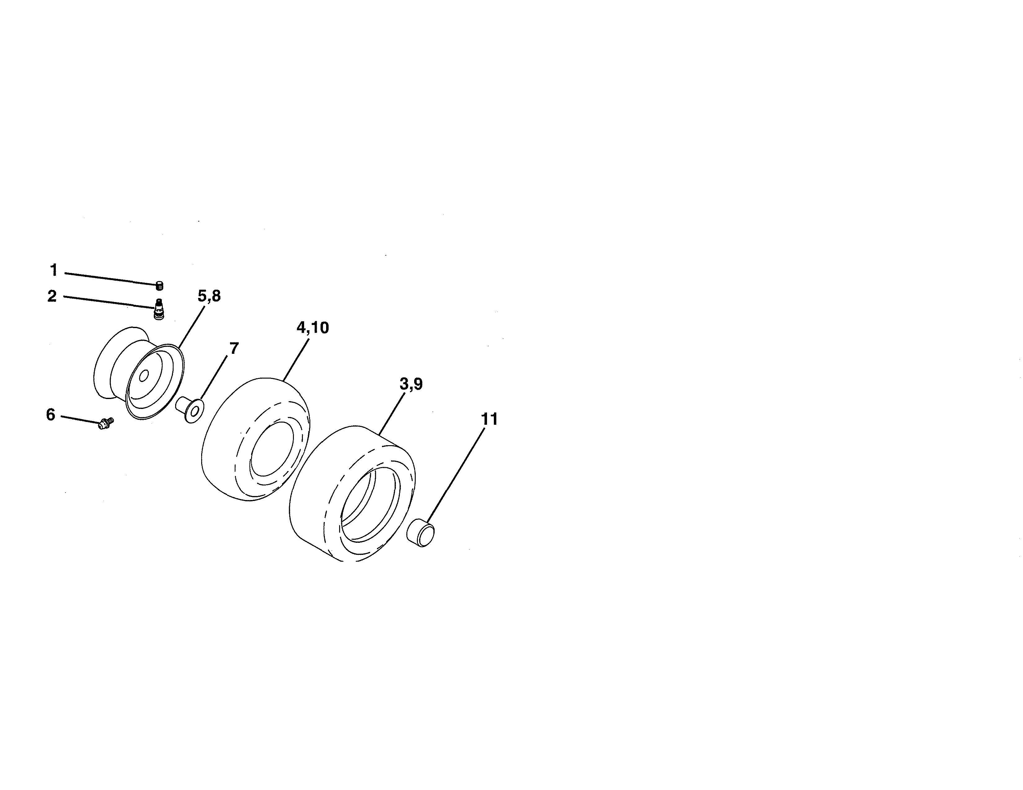 Craftsman 917275352 wheels & tires diagram