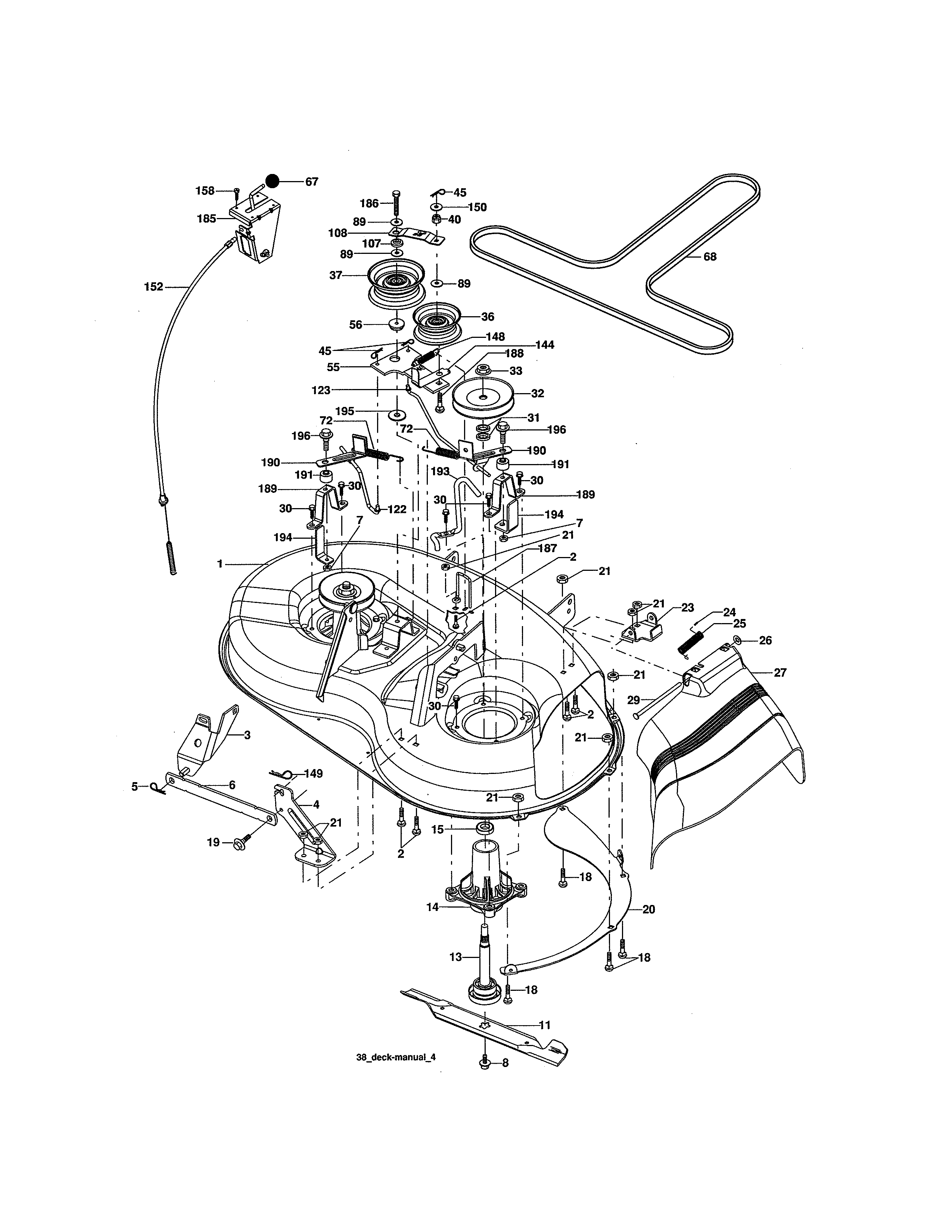 Craftsman 917275352 mower deck diagram