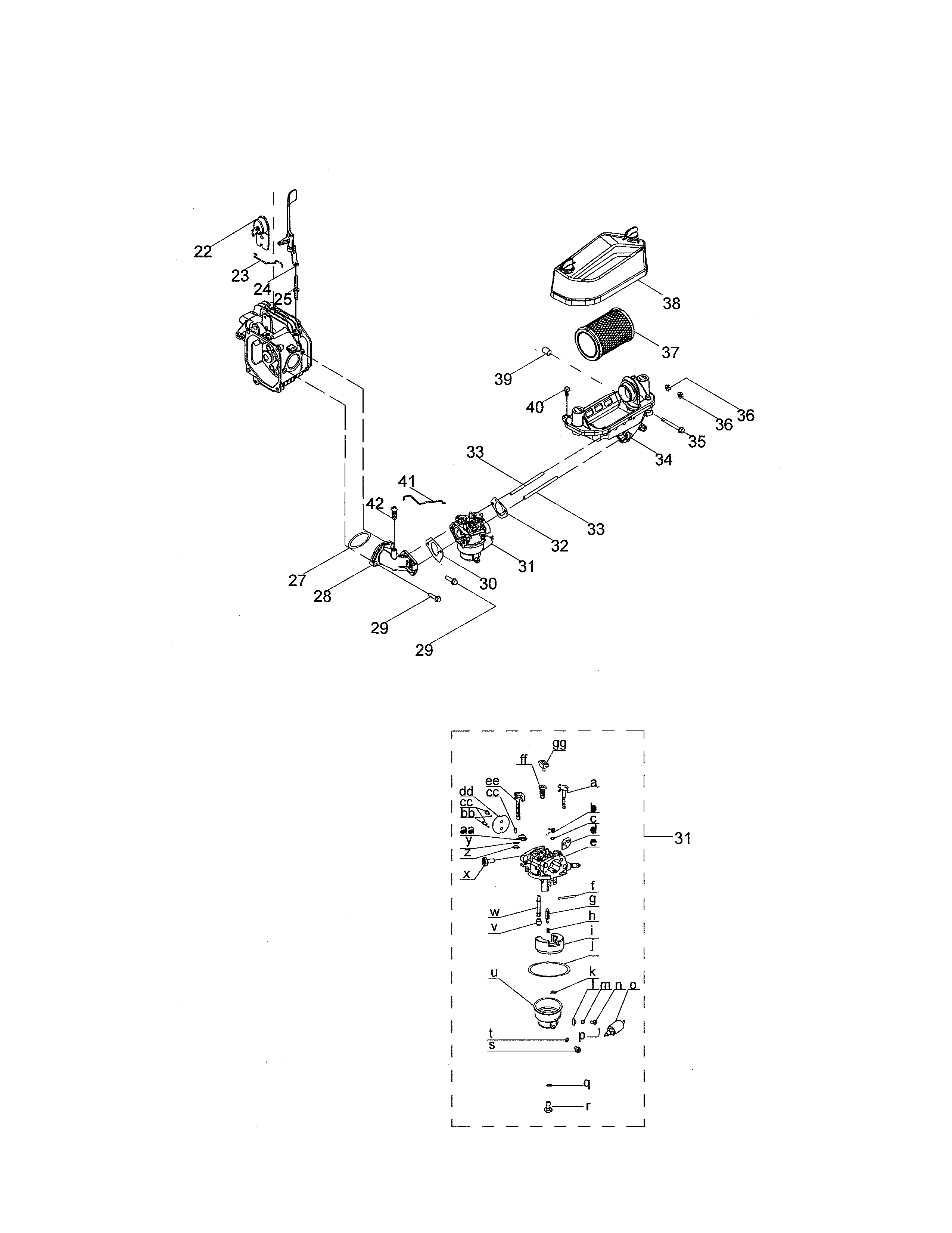 Craftsman 247299000 880-011070 carb diagram