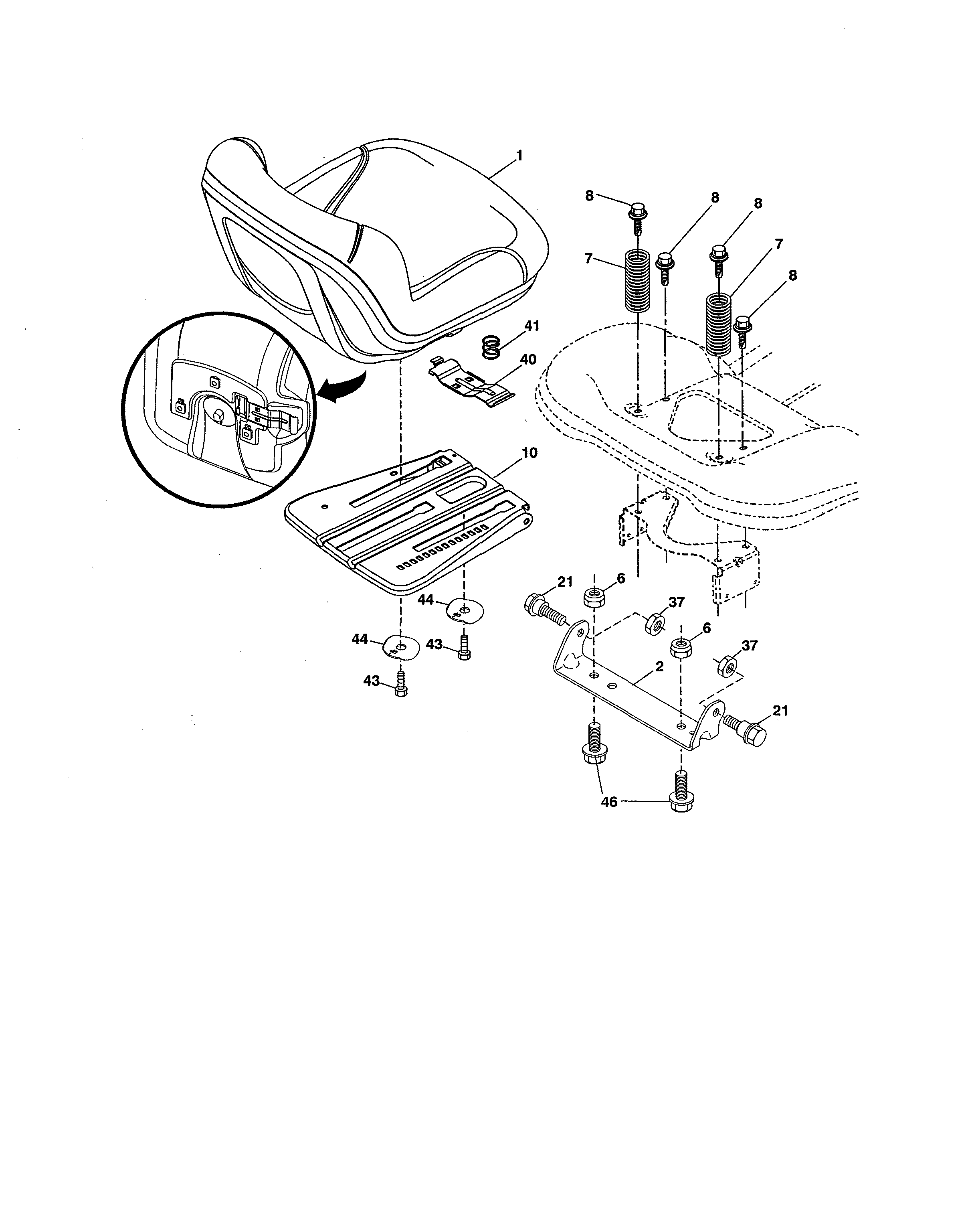 Craftsman 917255840 seat assembly diagram