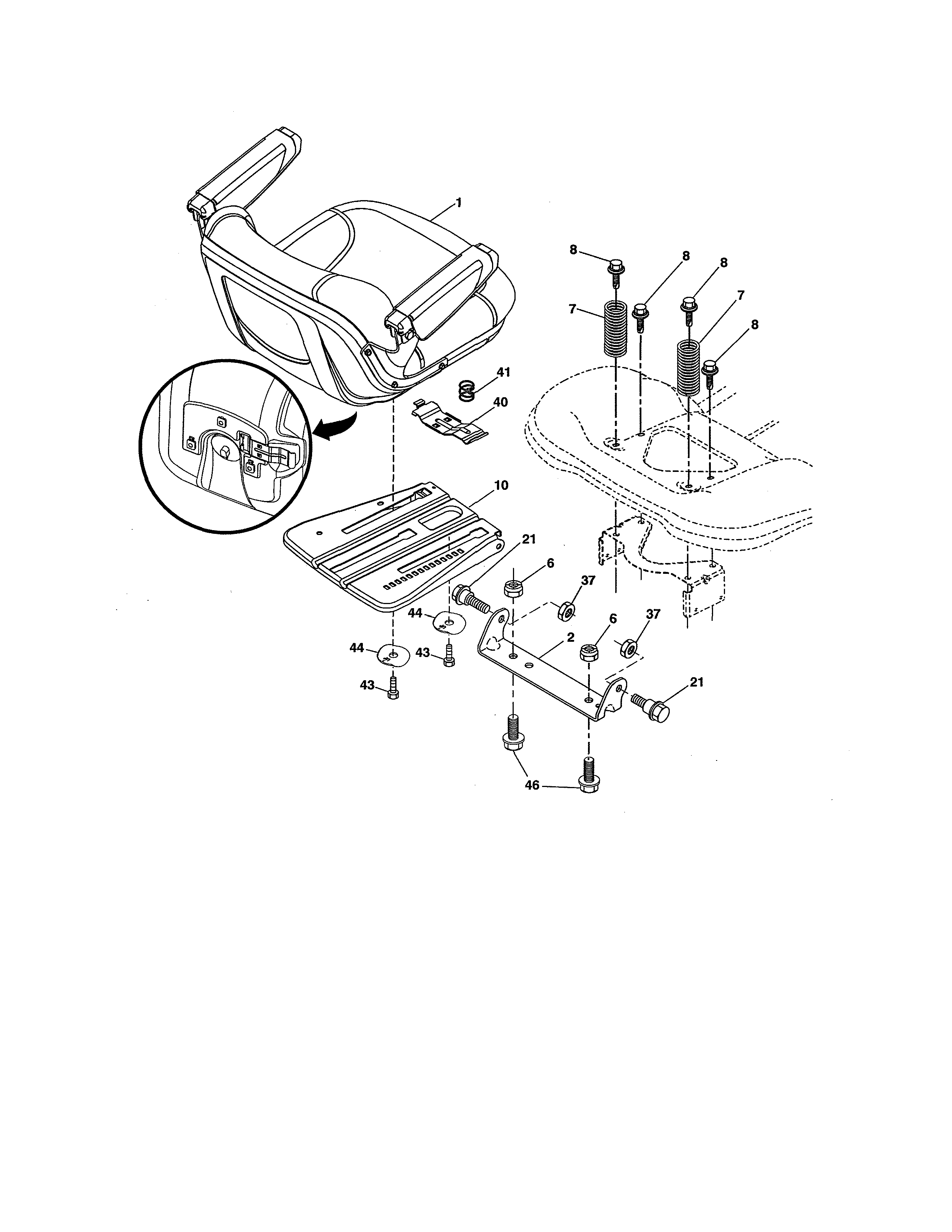 Craftsman 917204092 seat assembly diagram