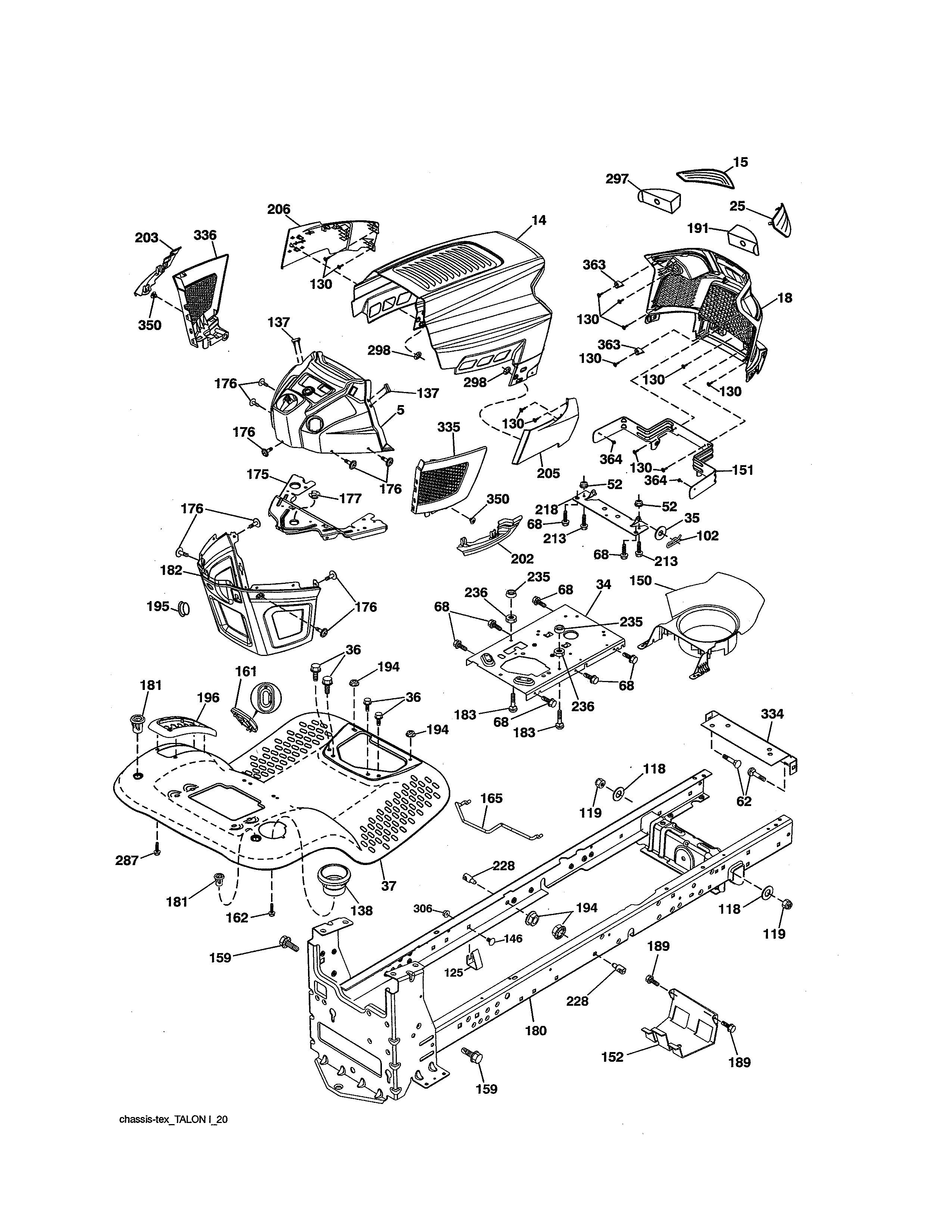 Craftsman 917203841 chassis assembly diagram