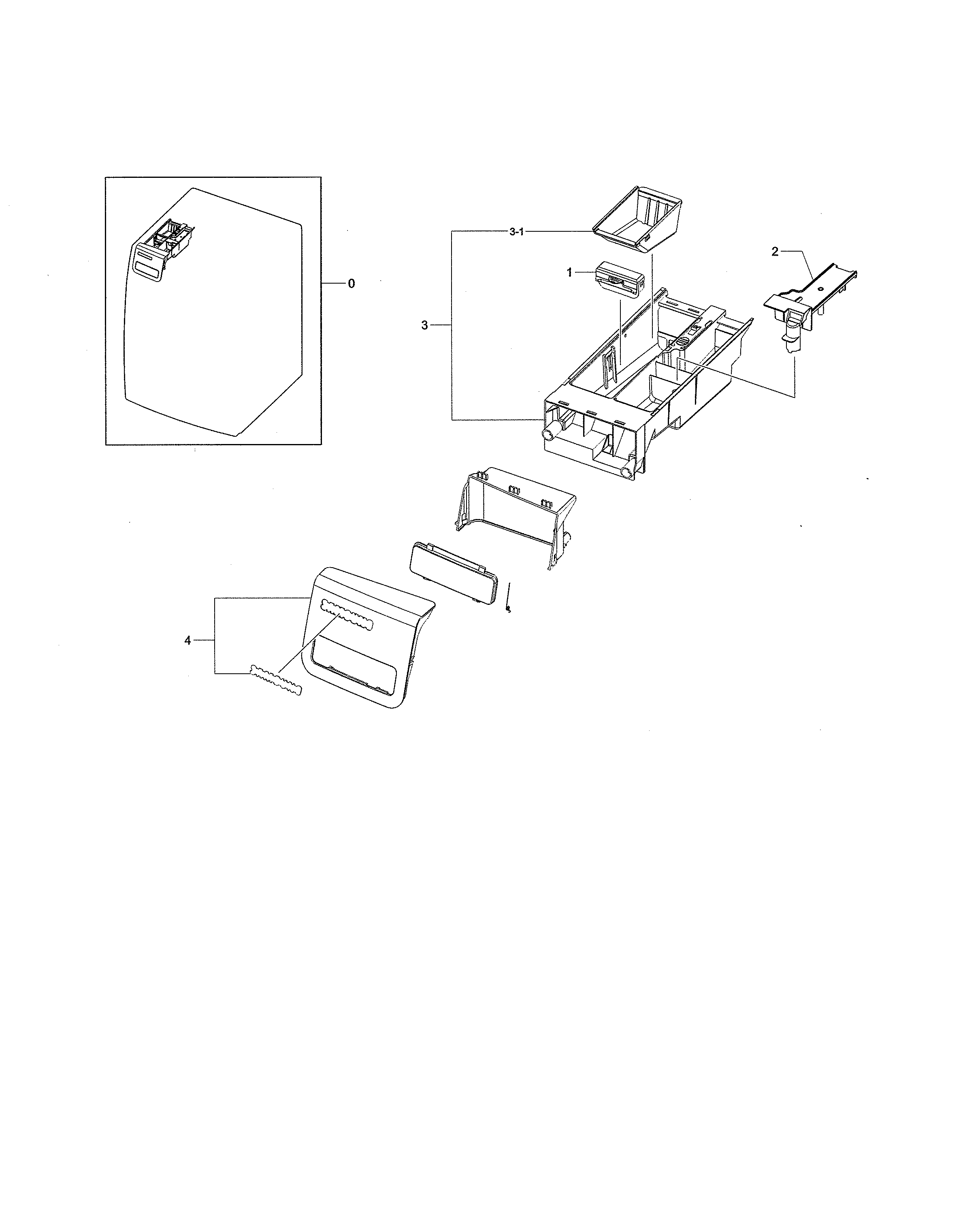 Samsung WF338AAW/XAA-01 drawer diagram