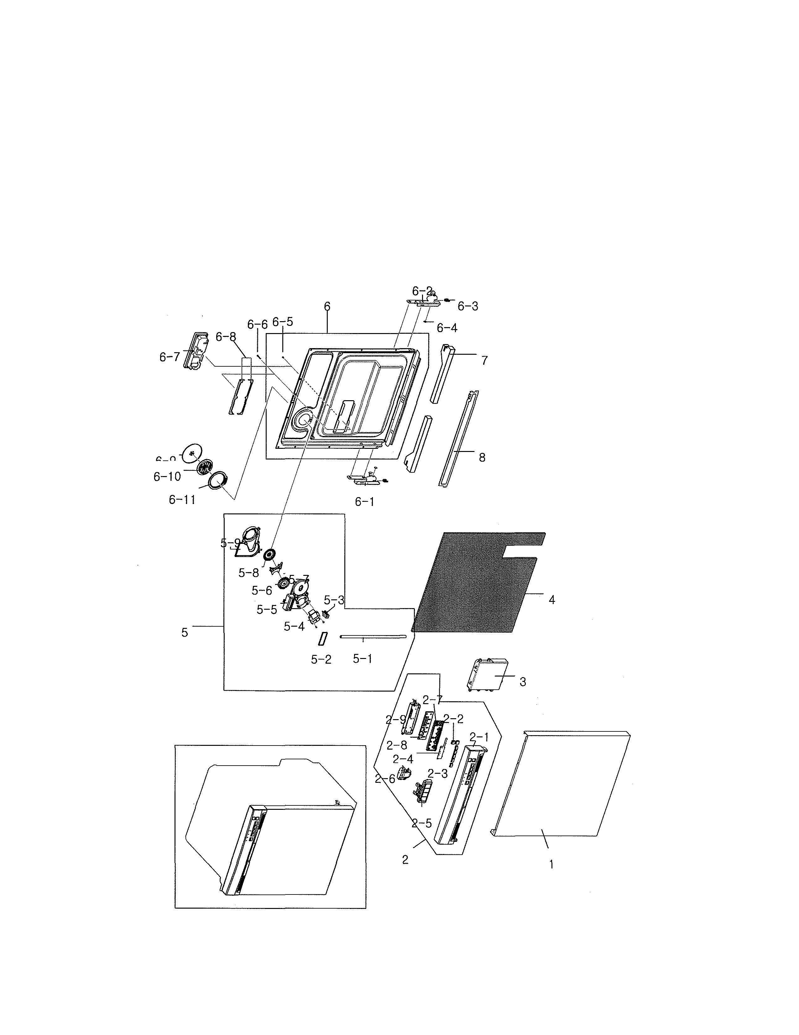 Samsung DMT300RFS/XAC-00 door assembly diagram